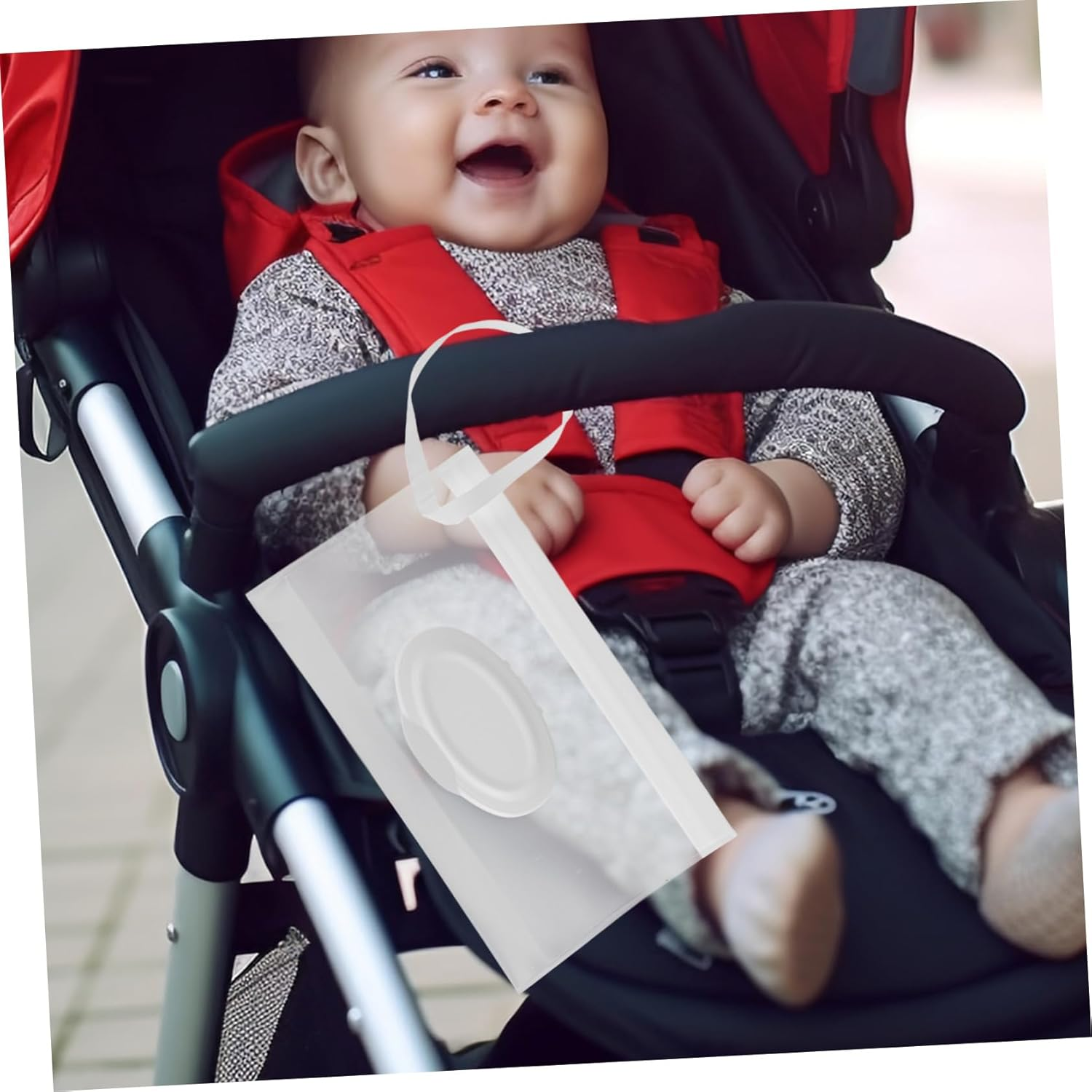 Wipe Dispenser Reusable Travel Wipes Case Portable Tissue Bag for Stroller Backpacks Home