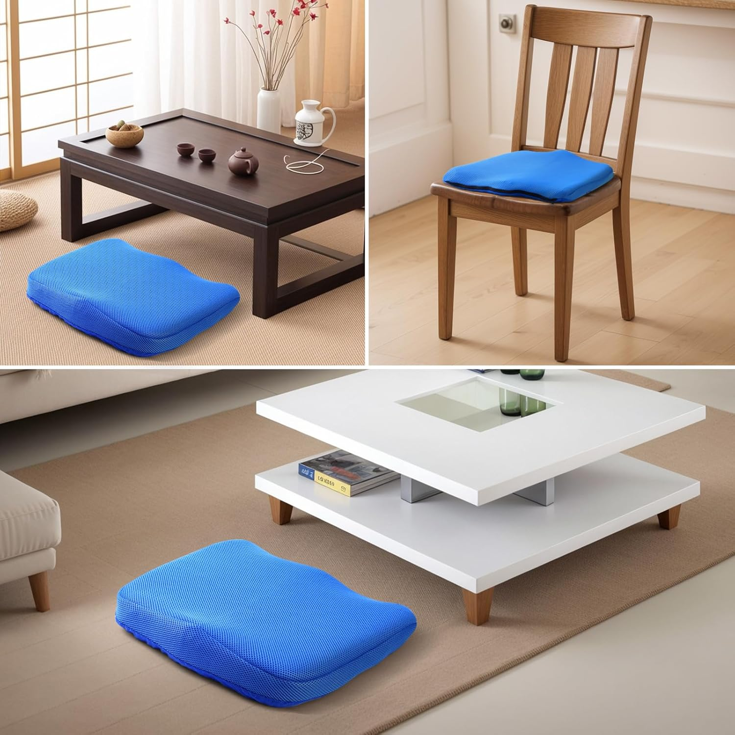 Bilbear Thicker Gel Seat Cushion,Large Gel Cushion for Office Chair,Breathable Chair Seat Pad,Pressure Relief Pad for Wheelchair&zwnj;,Car,Home & Kayaks (Blue) - Blue image number 4