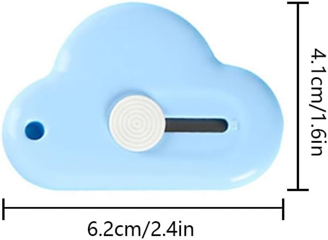 3Pcs Mini Box Cutter， Retractable Blade Utility Knife Letter Opener Box Cutter Carton Opener for Key Chain Decoration Gift Kids (Blue)