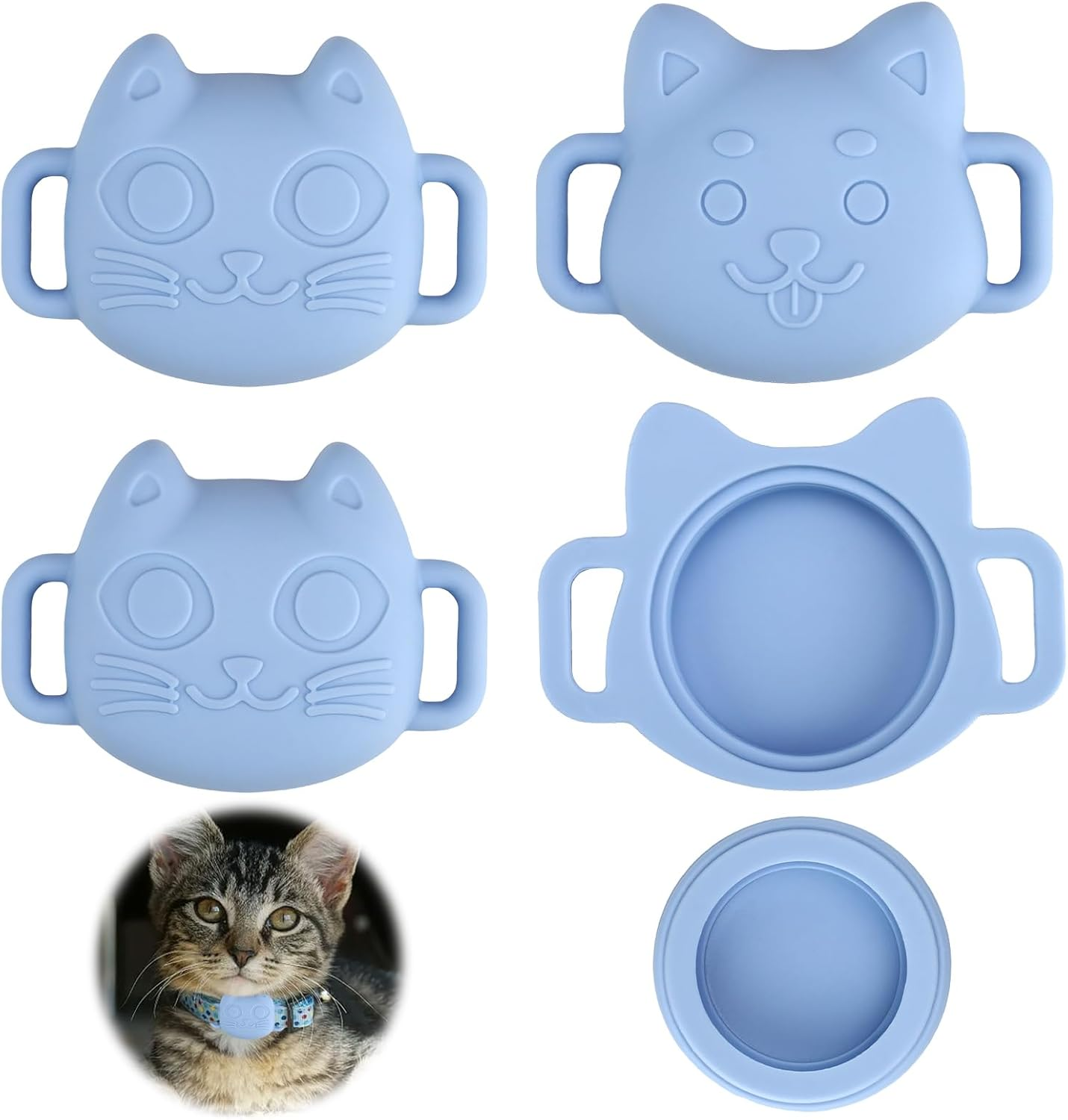 HERKINDNESS Anti-Lost Locator Case, Pack of 4 Dog and Cat GPS Case, Anti-Lost Locator Protective Cover Silica Gel 2.7 Cm, Protective Cover of the Position Controller for Protection of Animal Tracking image number 5