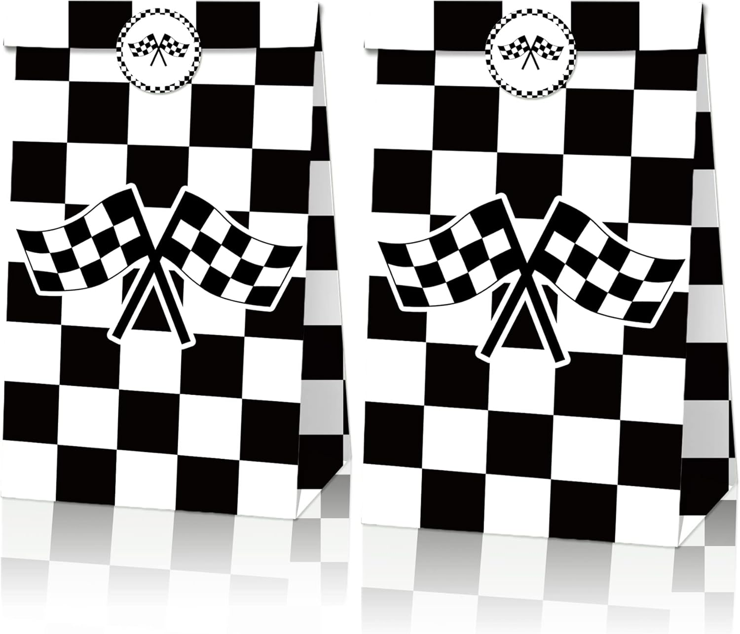 PEKGLOW 24 Pcs Racing Car Candy Bags Racing Car Party Decorations Racing Car Gift Bags Checkered Racing Treat Bags Race Car Party Favors Bags Black and White Checkered Racing Flag Candy Bags Racing Car Party Favor Bags Kraft Paper Bags Goodie Bags Paper Gift Bags Black and White Race Car Favor Bags Kraft Paper Popcorn Boxes for Racing Car Birthday Decorations Racing Car Party Favors Racing Car Themed Birthday Decorations Fast Two Party Decorations Fast Race Car Birthday Party Decorations Truck Cars Birthday Party Decorations Fast One Party Decorations Fast Two Birthday Decorations Fast One Birthday Decorations image number 3