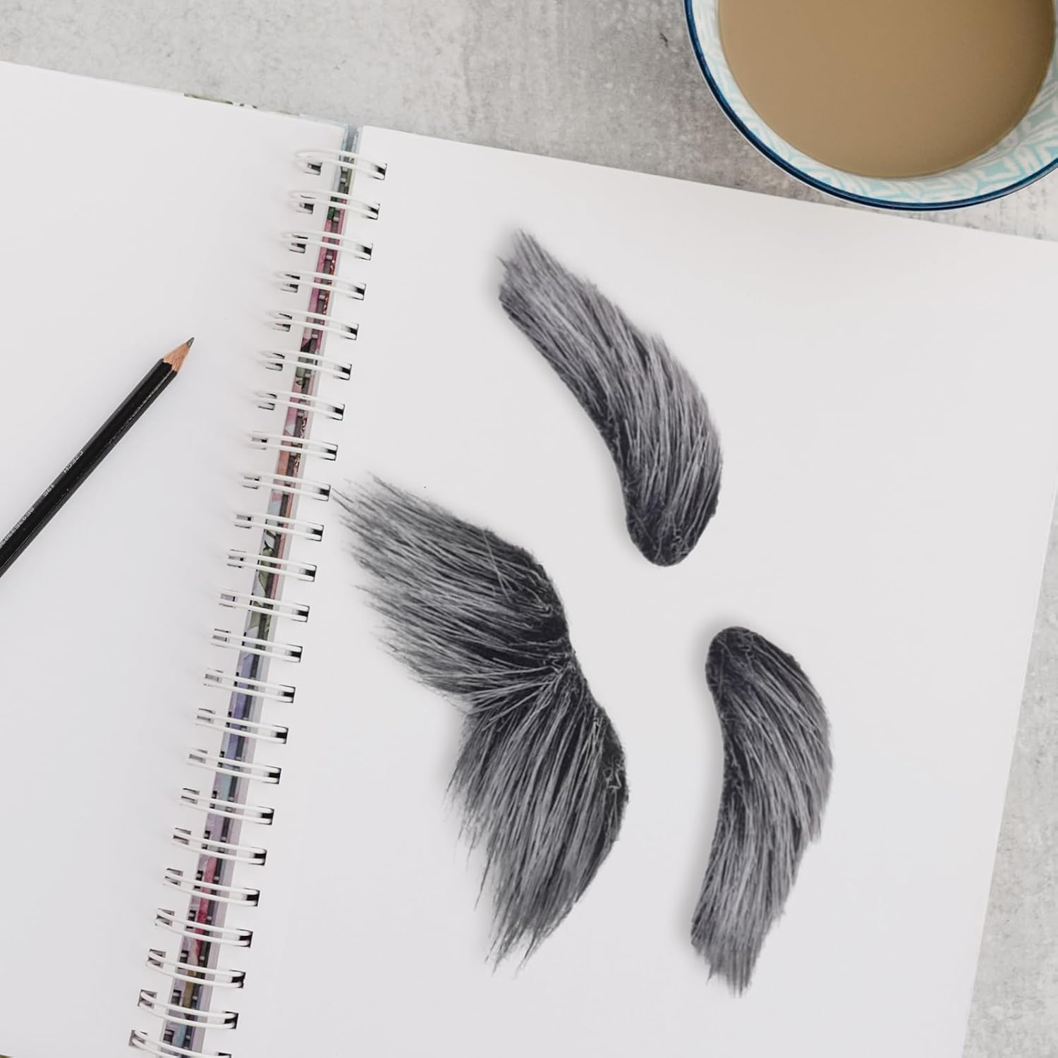 Degpum Old Man Costume for 100 Day of School Grandpa Costume Accessories Glasses with Gray Stick on Fake Mustache & Eyebrows Halloween Costume Set image number 5