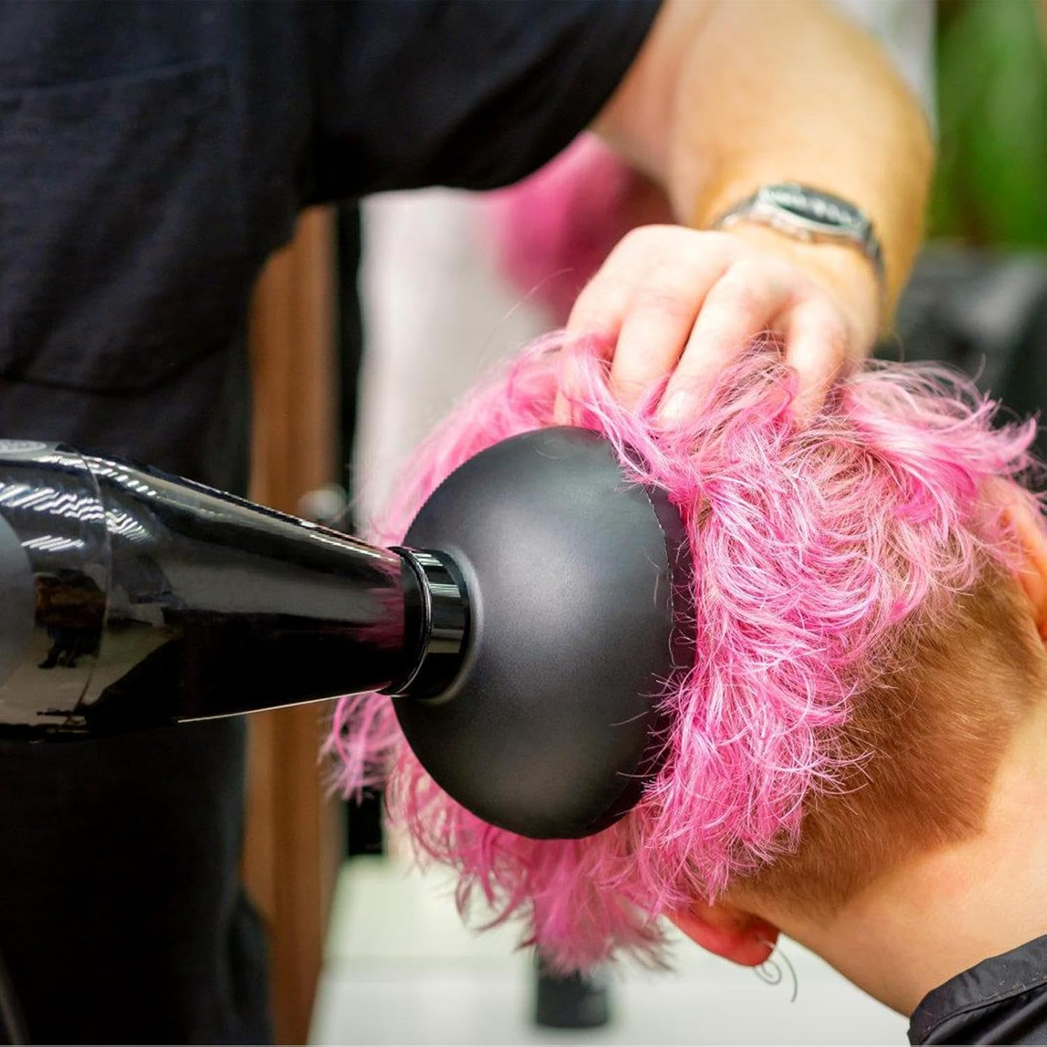 Hair Dryer Diffuser - Hair Diffuser Attachment for Hair Dryers | Salon-Grade Adjustable Nozzle for Frizz- Styling | Portable Silicone Diffuser for Curly Hair | Fits Most Dryers | Perfect Curl image number 6