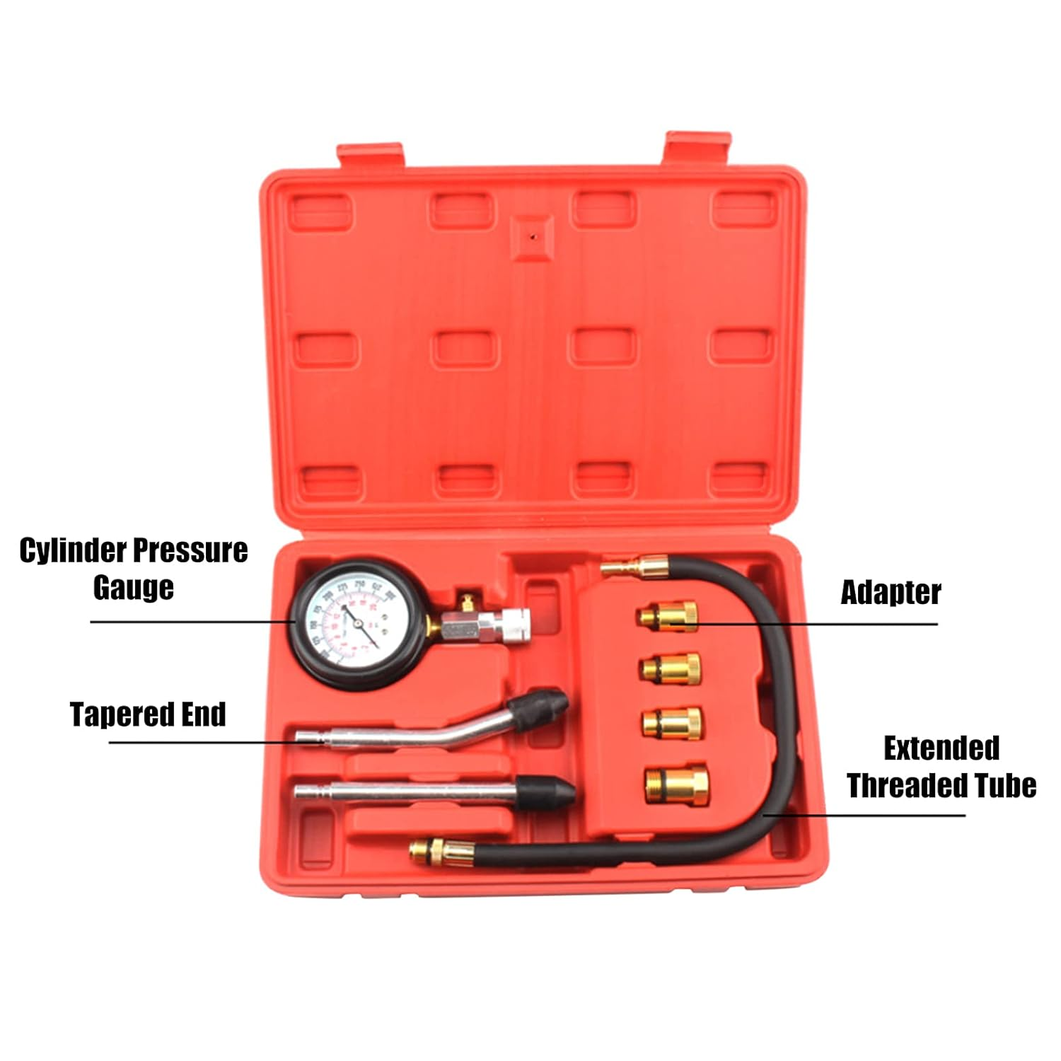 Petrol Engine Tester Kit Gases Cylinder Compressor Gauge Meter Testing Tool Set for Automotives Motorcycle Repairing image number 4