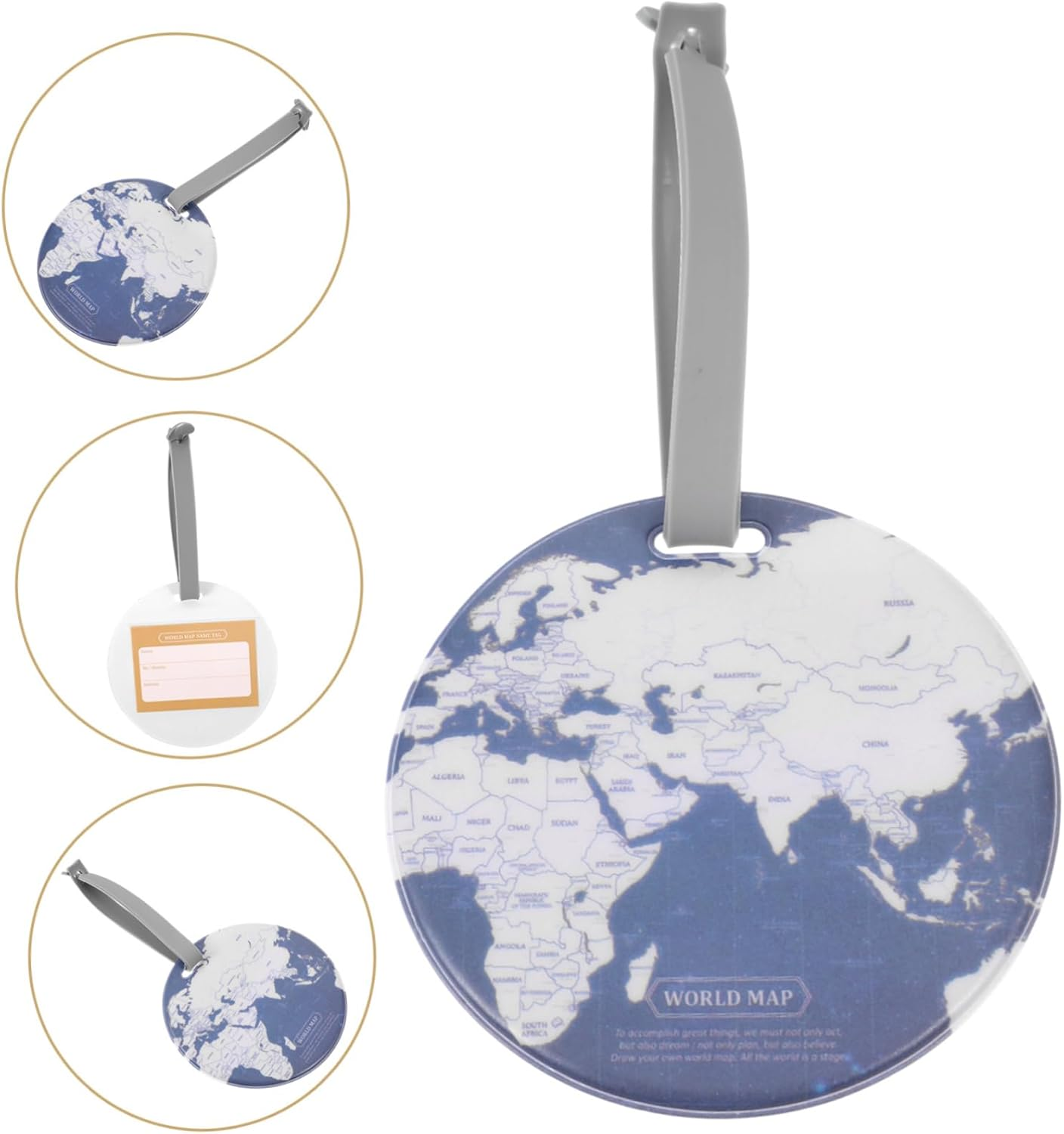 COLLBATH World Map Luggage Tag Suitcase Identifier Id Label for Women Men Travel image number 5