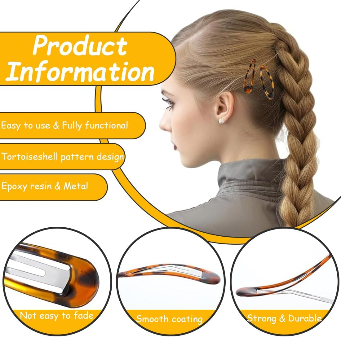 Pack of 20 Women'S Hair Clips, Classic Hair Clips in Tortoiseshell Look, Non-Slip Hair Clip, Hair Pin for All Hair Types image number 4
