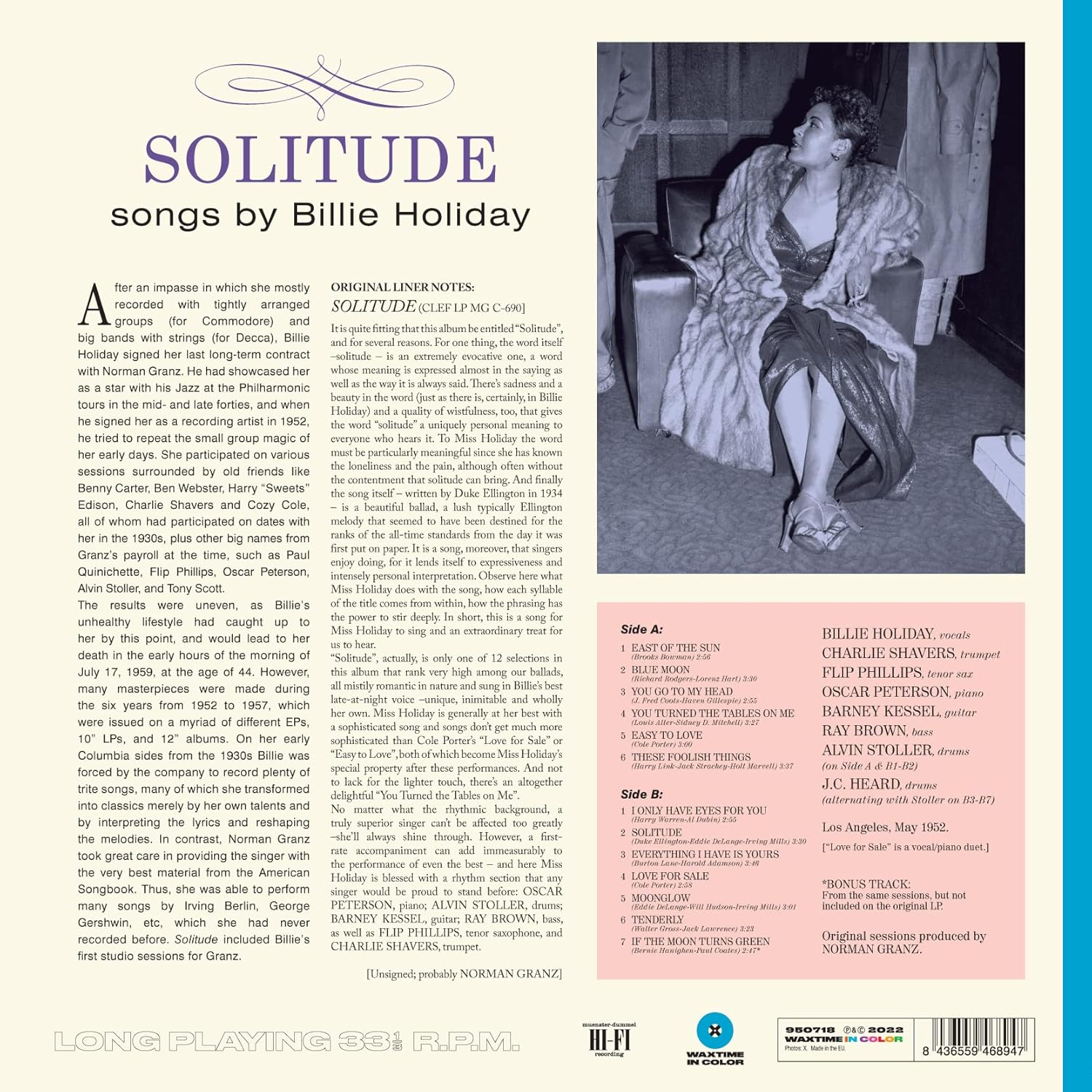 Solitude - 180-Gram Solid Blue Colored Vinyl image number 2