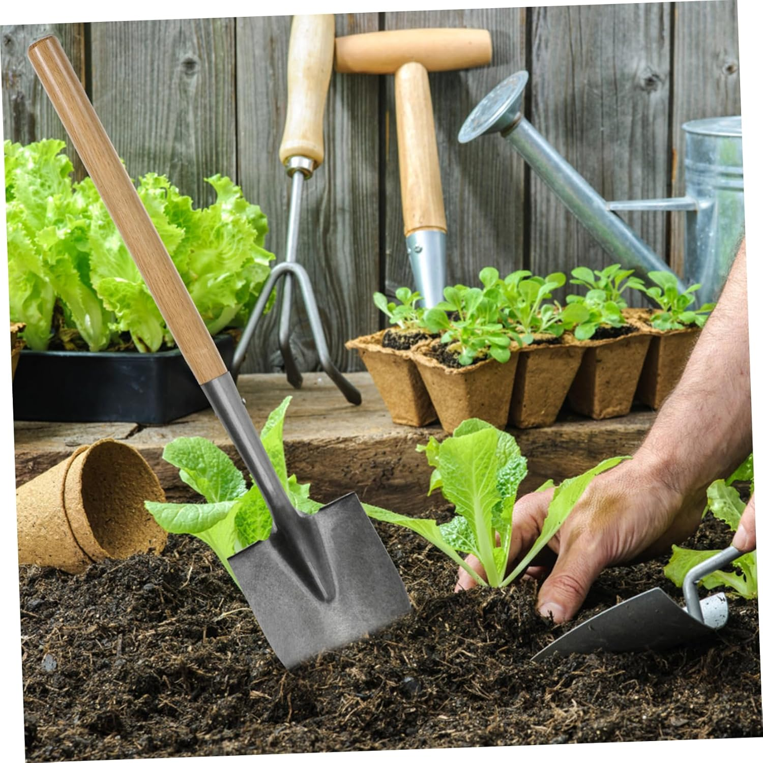 Iplusmile Wooden Shovel Replacement Handle Thick Solid Wood Agricultural Farm Tool Handle for Gardening Spade image number 1