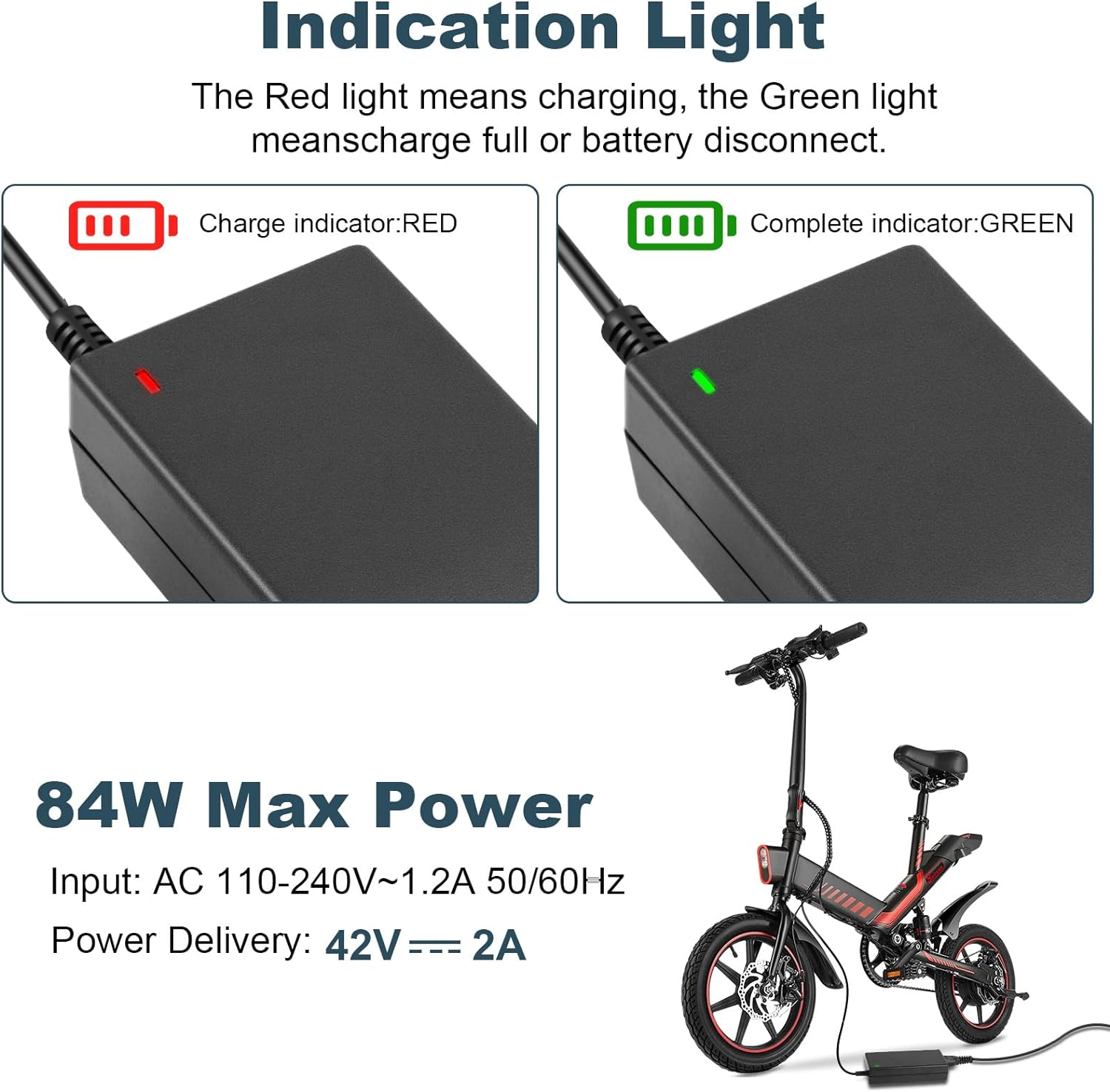84W 6 in 1 Replacement for Electric Scooter Charger Universal Scooter Charger with 6 Sets of Different Adapter Cables