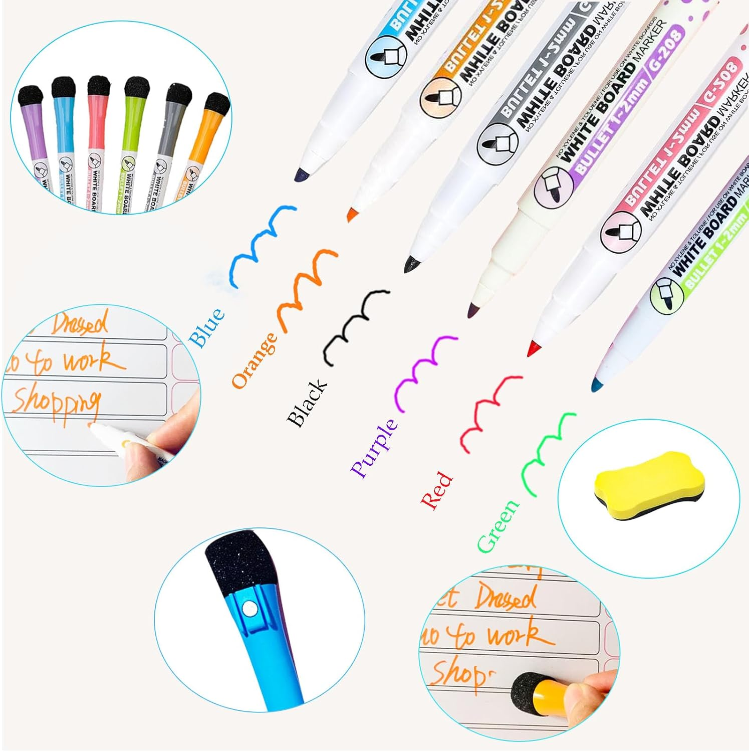 Magnetic Chore Chart for Refrigerator, ZACHMEST 3 Pieces Dry Erase Behavior Chore Charts & 6 Markers & Eraser Reward Weekly Chart for Adults Family Daily Responsibility image number 4