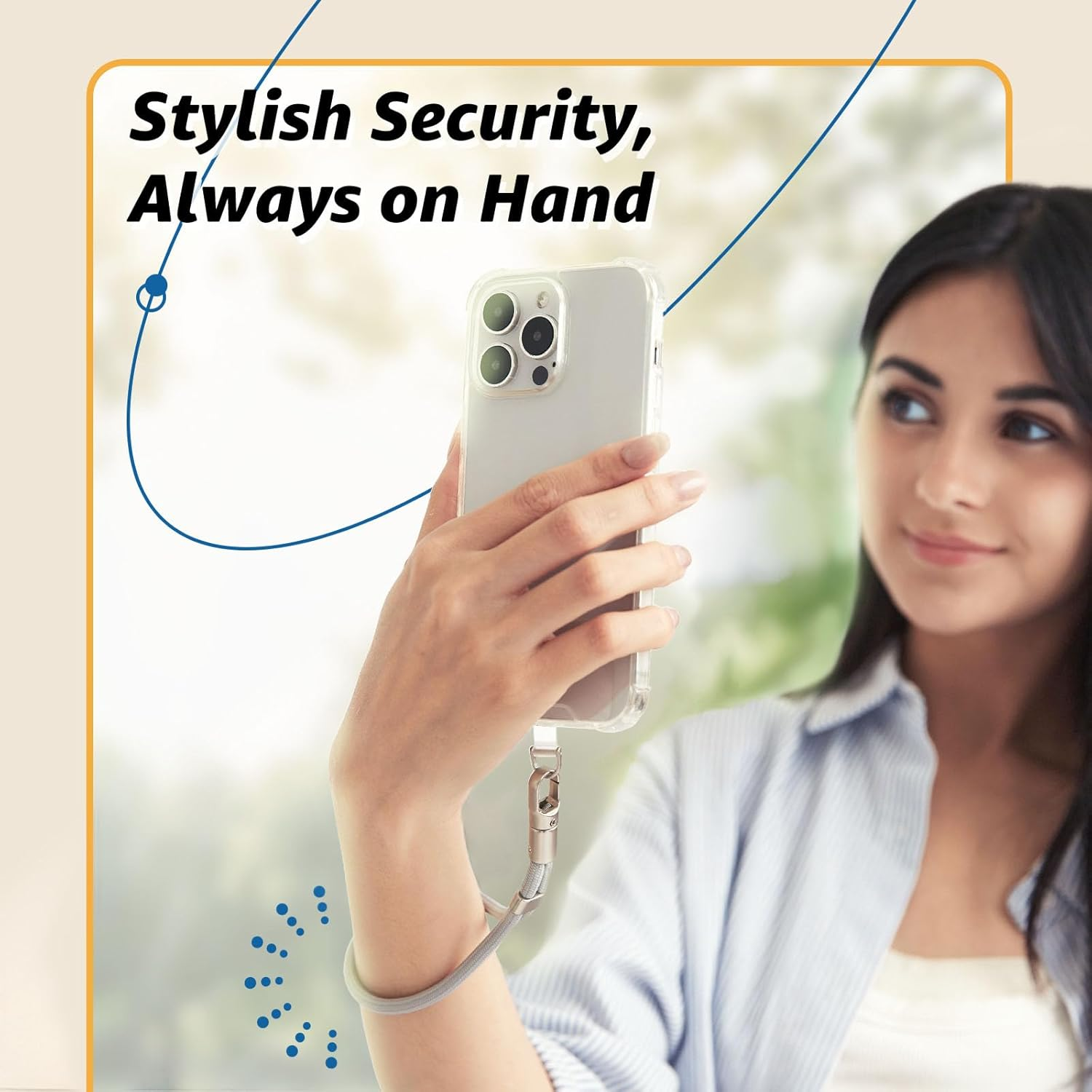 Golifyne Phone Wrist Strap with Stainless Steel & TPU Tether Tabs for Iphone &ndash; Secure Hand Strap Lanyard for Men & Women