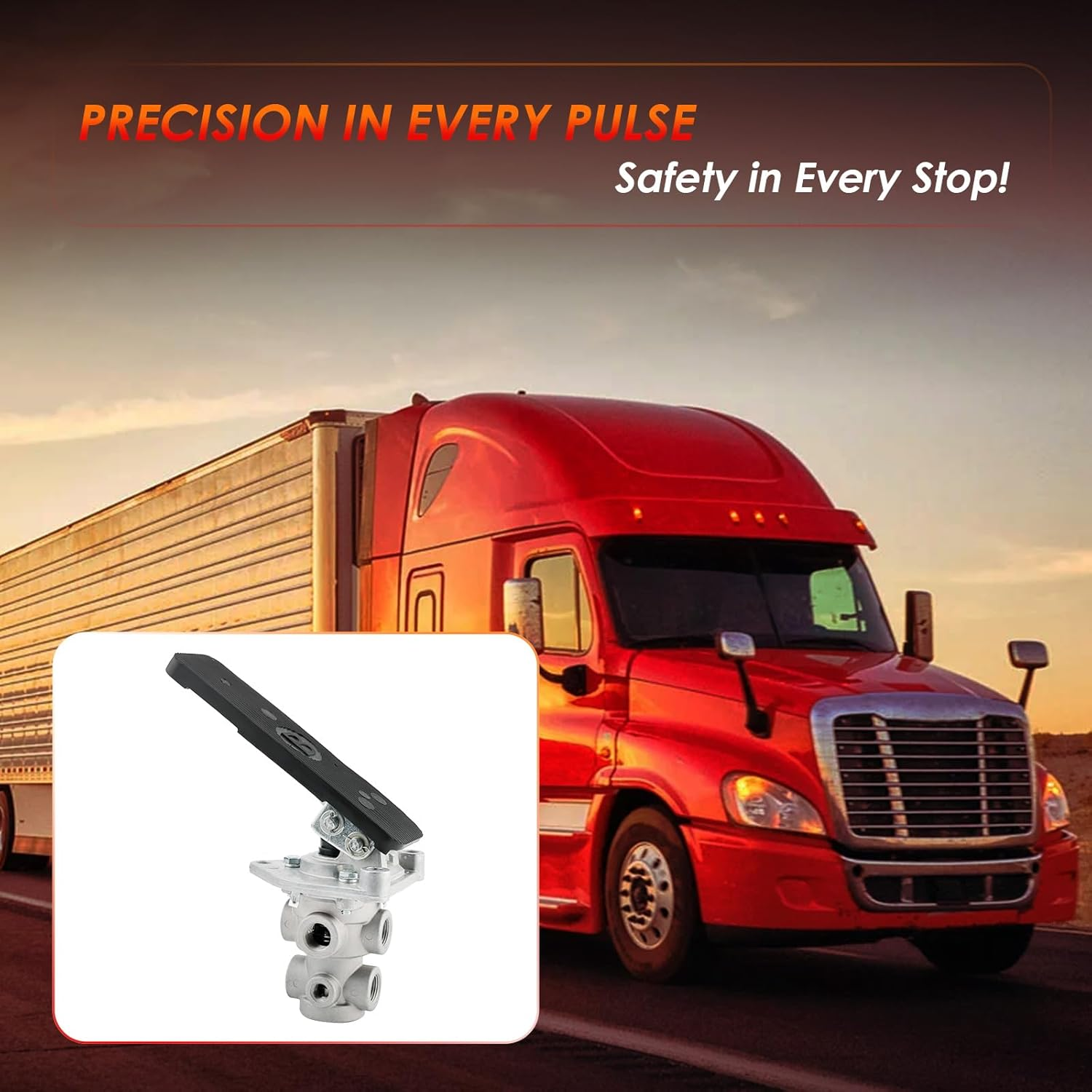 E-3 Single Circuit Foot Brake Control Valve with Treadle Assembly, Automotive Replacement Parts, Compatible with 277863, 034038, KN22100 Bendix Haldex, Trucks & Trailers image number 4