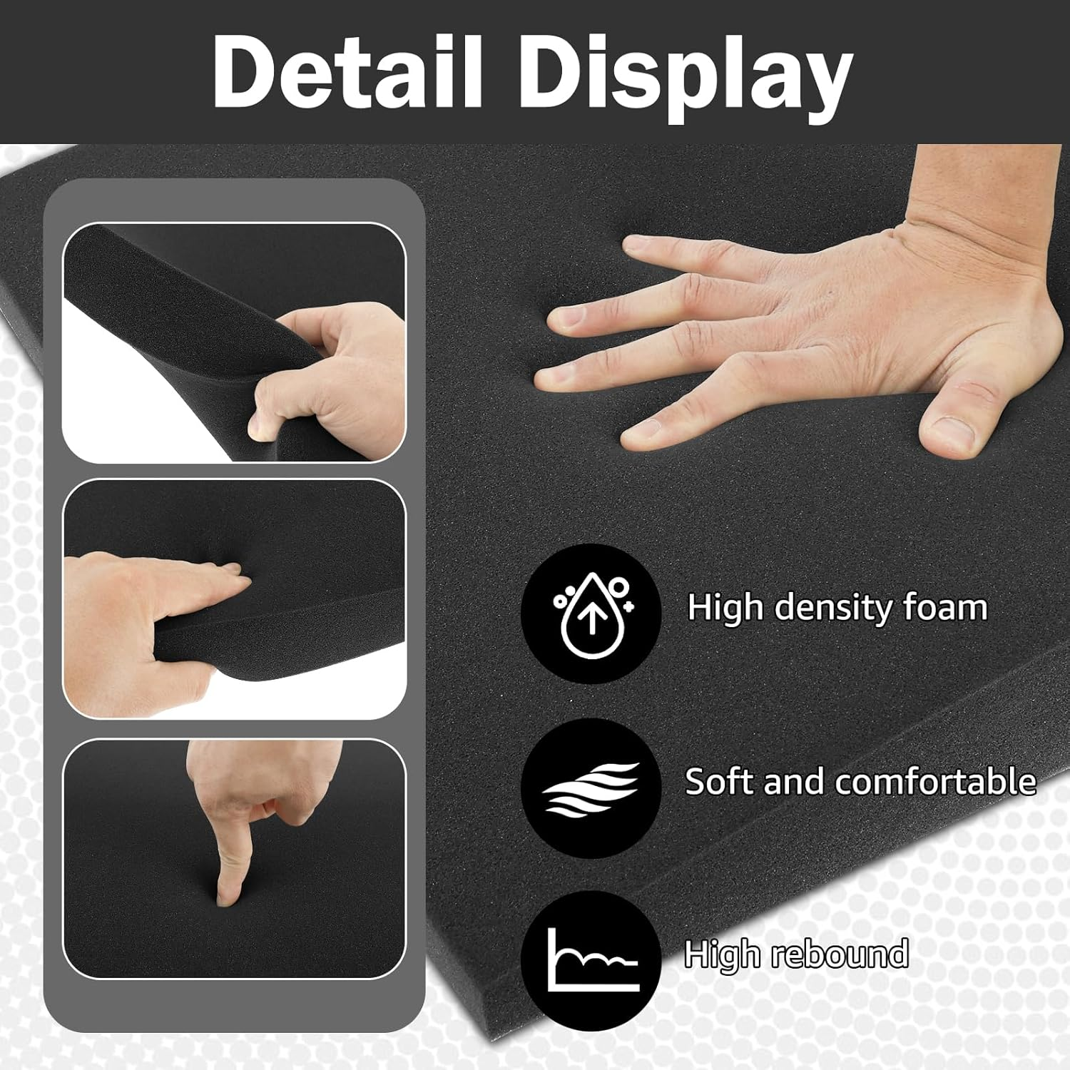 Couch Sofa Cushion Support for Sagging Seat, 3 Pack Couch Cushion Support Set Versatile Chair ​Sagging Pad Comfortable Seat under Firm Flexible Repair Pad (Black) - White image number 2