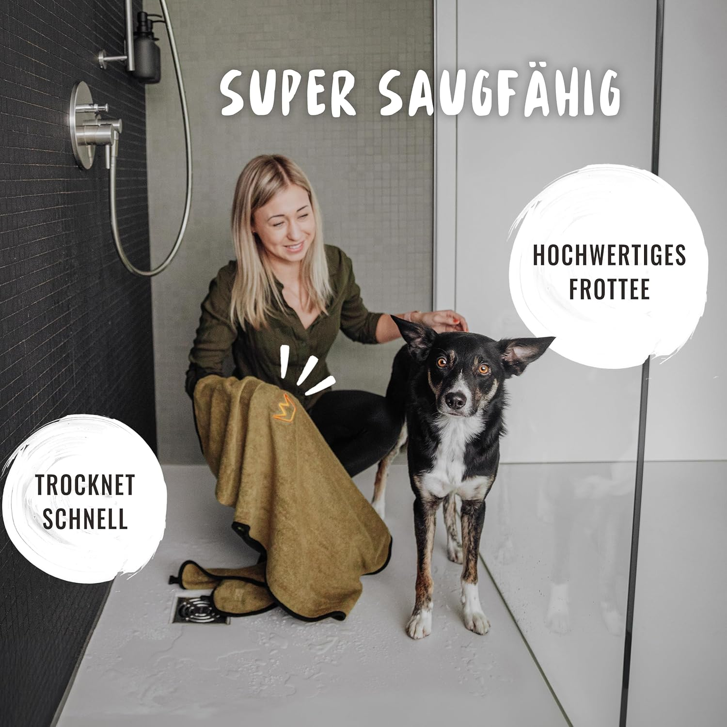 Rudelk&ouml;nig Dog Bathrobe Made of 100% Cotton - Absorbent Bathrobe Dog Small - Cuddly Dog Bathrobe for Small Dogs image number 2