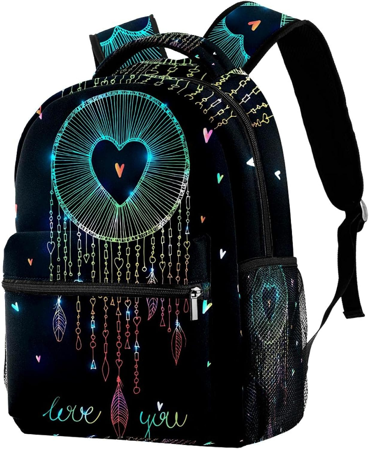 Design Heart Shape Dream Catcher Backpack Students Shoulder Bags Travel Bag College School Tote Backpacks