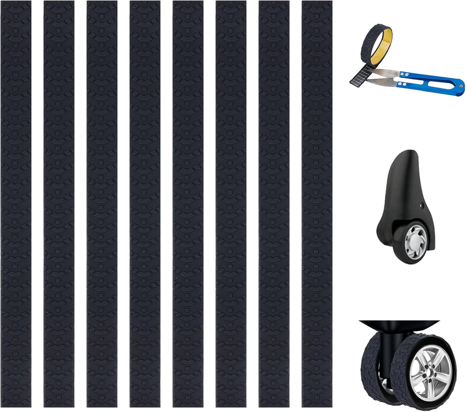 NICENEEDED 8 Pcs Luggage Wheel Protector, Silicone Suitcase Wheel Covers, Luggage Wheel Covers Suitcase Spinner Wheels Protector Suitcase Covers Travel Luggage Accessories image number 4