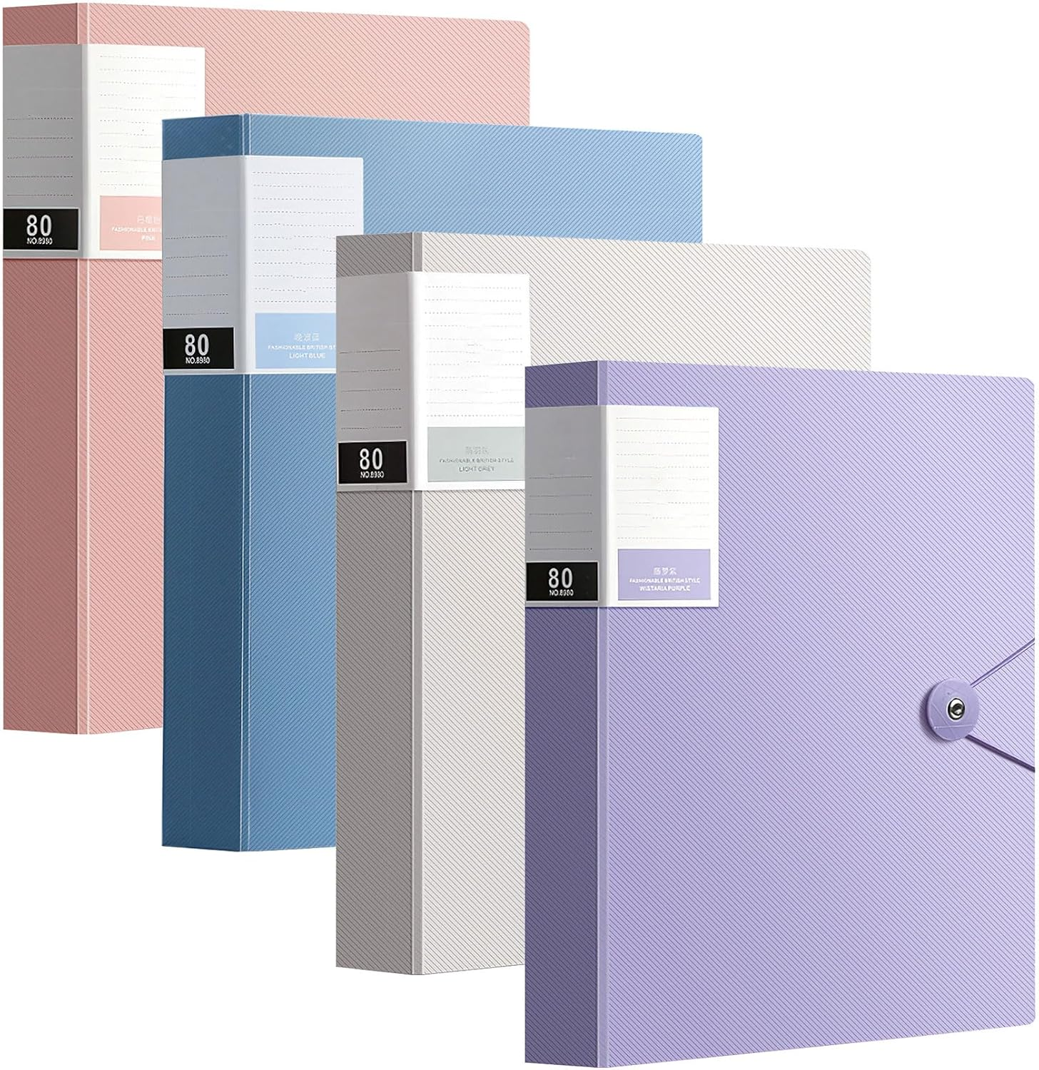 4 Colors Binder with Plastic Sleeves - Bound Sheet Protector Presentation Book, Display Book, for A4 Size Inserts - Available in 40, 60, and 80 Pocket40 Pocket (80 Pocket) image number 1