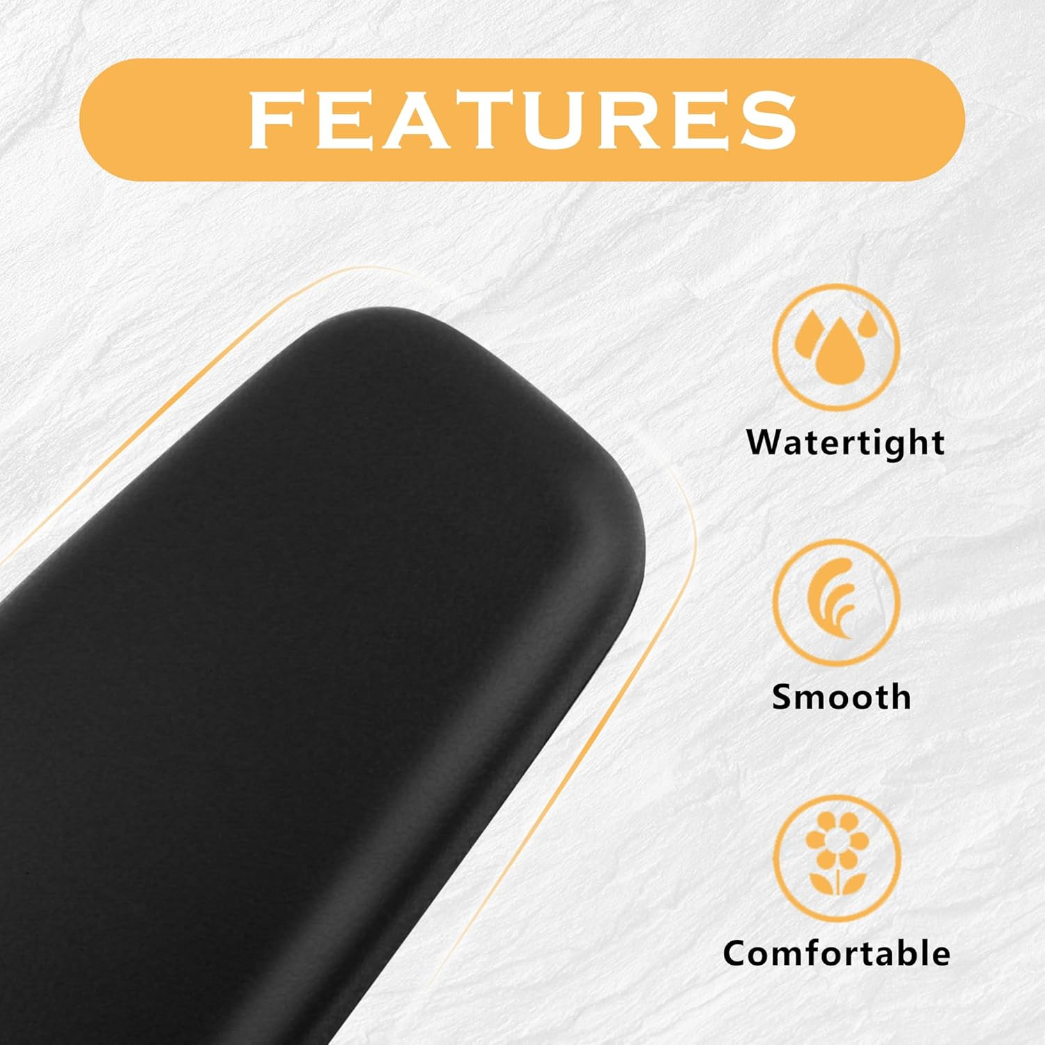 OFBAND 2PCS Elbow Pad Arm Rest for Car,Soft Leather Arm Rest Pillow with One-Piece Molding for Comfortable Support,Universal Car Accessories Car Knee Cushion Car Door Armrest Pads (Black) image number 2