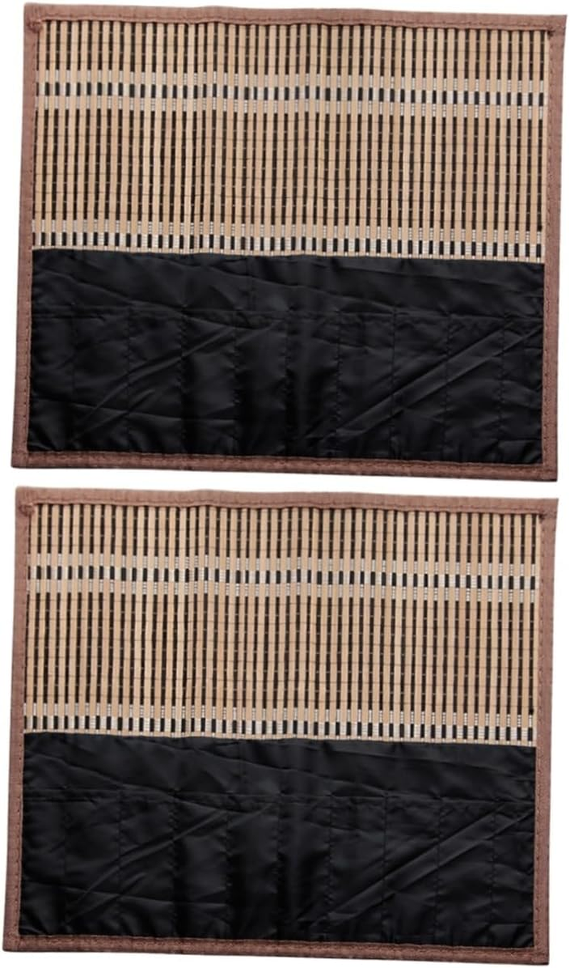 ABOOFAN 2 Pcs Writing Brush Holder Evil Eye Hair Clip Portable Brush Holder Teeth Charm Angel Keychain Paint Brush Case Paintbrush Organizer Chinese Calligraphy Brush Holder Student Bamboo image number 3