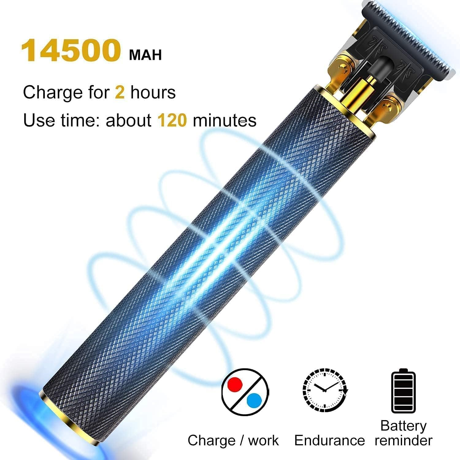 Hair Clippers for Men, 2024 Upgraded Zero Gapped Professional Hair Trimmer Cordless Rechargeable with Hair Cutting Kits, T Blade Beard Trimmer for Men (Black) image number 5