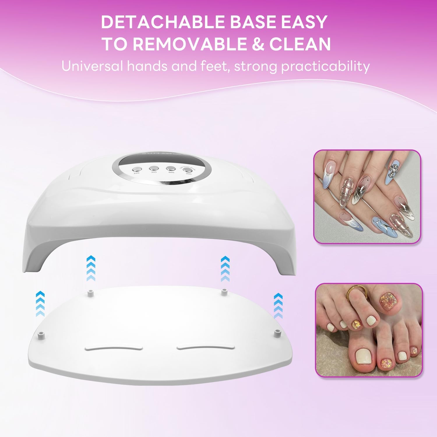 320W UV LED Nail Lamp, Professional UV Nail Dryer Light with 84Pcs LED Beads, Fast Gel Curing 4 Timer Setting Auto Sensor, Portable Handle Gel Polish for Salon and Home Nail Art Tools image number 4