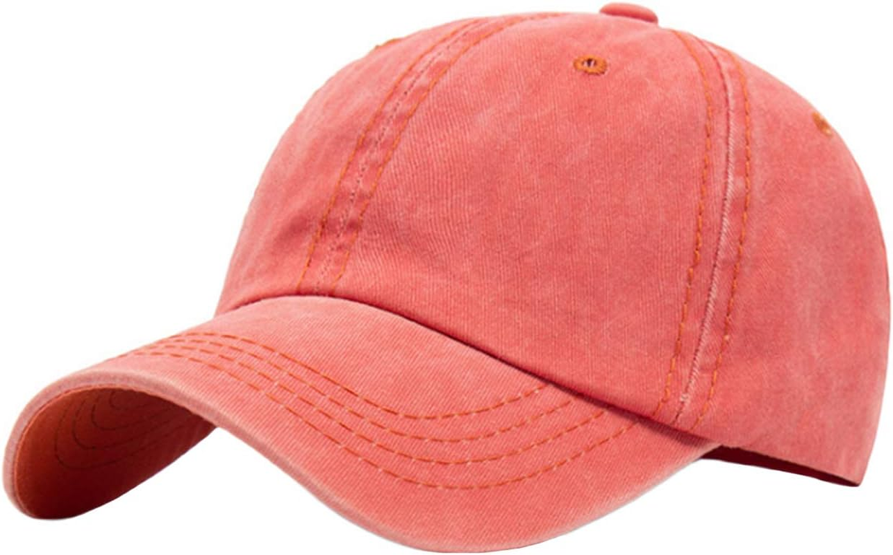 Letuwj Men'S Unisex 100% Cotton Solid Twill Washed Adjustable Baseball Cap image number 1