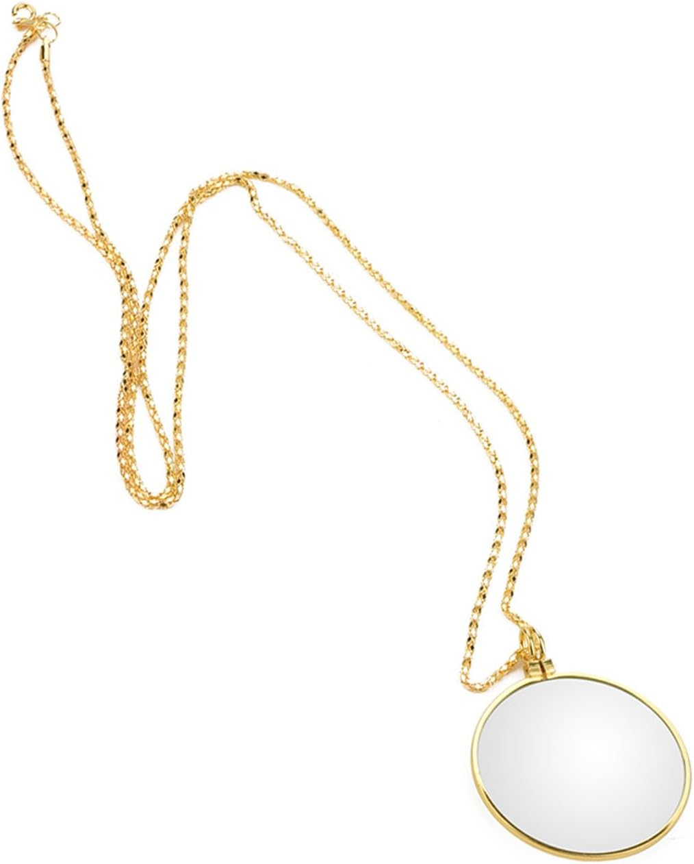 5X Magnifier Monocle Necklace Magnifying Glass Loupe Jewelry Reading Loupe Silver (Gold) - Silver image number 4