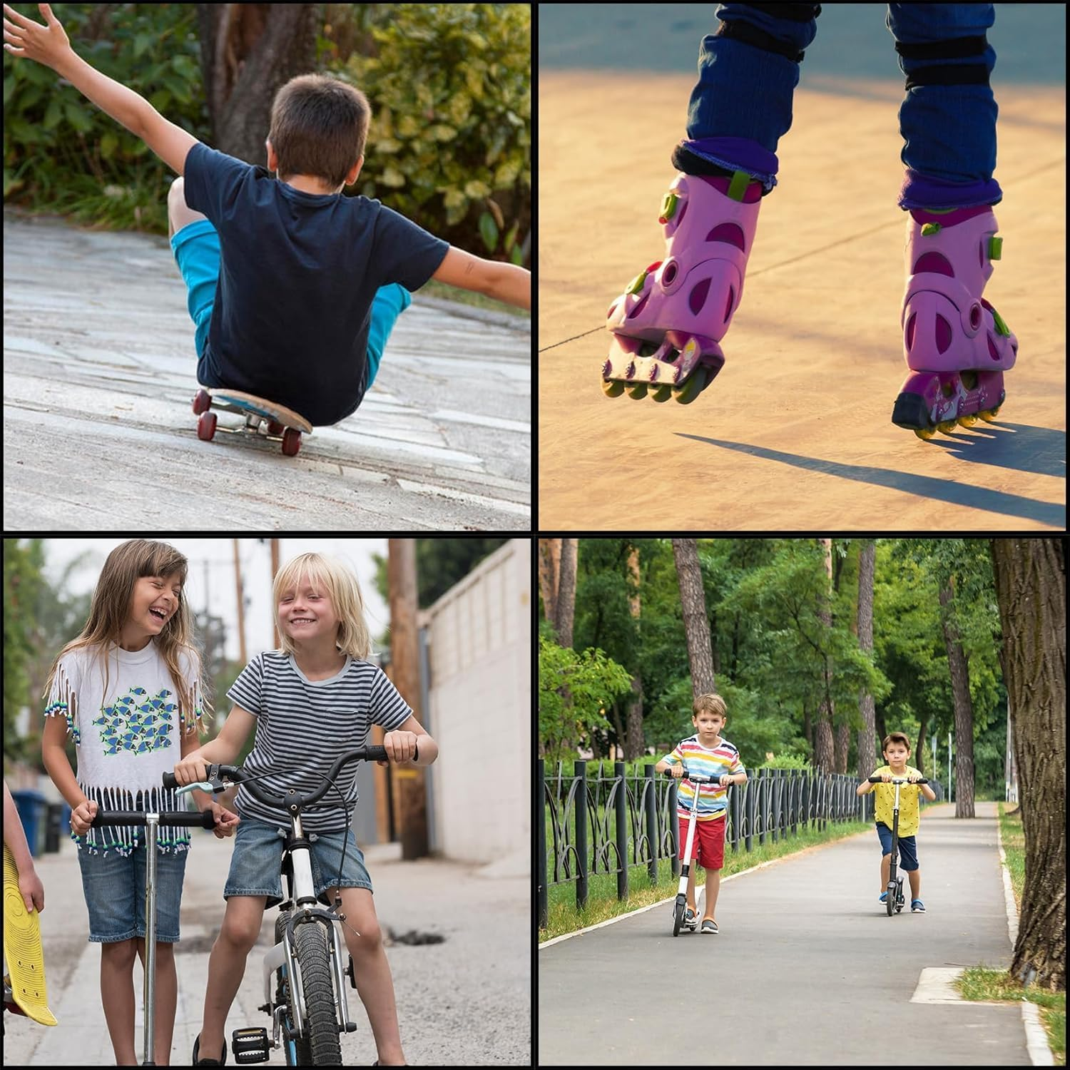 Kids Knee Elbow Pads and Wrist Guards Protective Gear Set, 6Pcs Kids Knee Pads Elbow Pad Wrist Guards Protective Gear Set, Adjustable Wrist Guard Knee and Elbow Pads image number 4