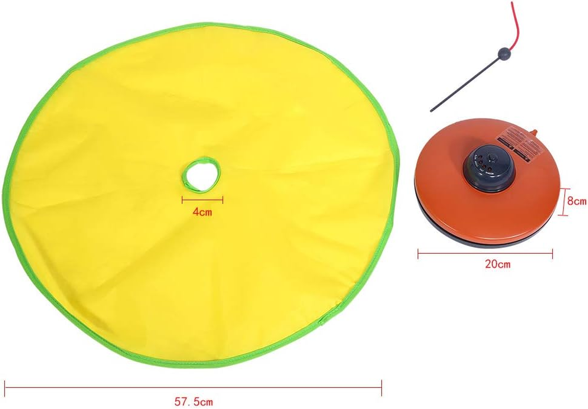 Akozon Jouet Electronique Pour, Electronic Meow Undercover Clawing Mouse Cat Interactive Le Chat Avec Souris Cach&eacute;e Toy Training Tool 4 Vitesses Sous Tapis Vitesse Jaune image number 3