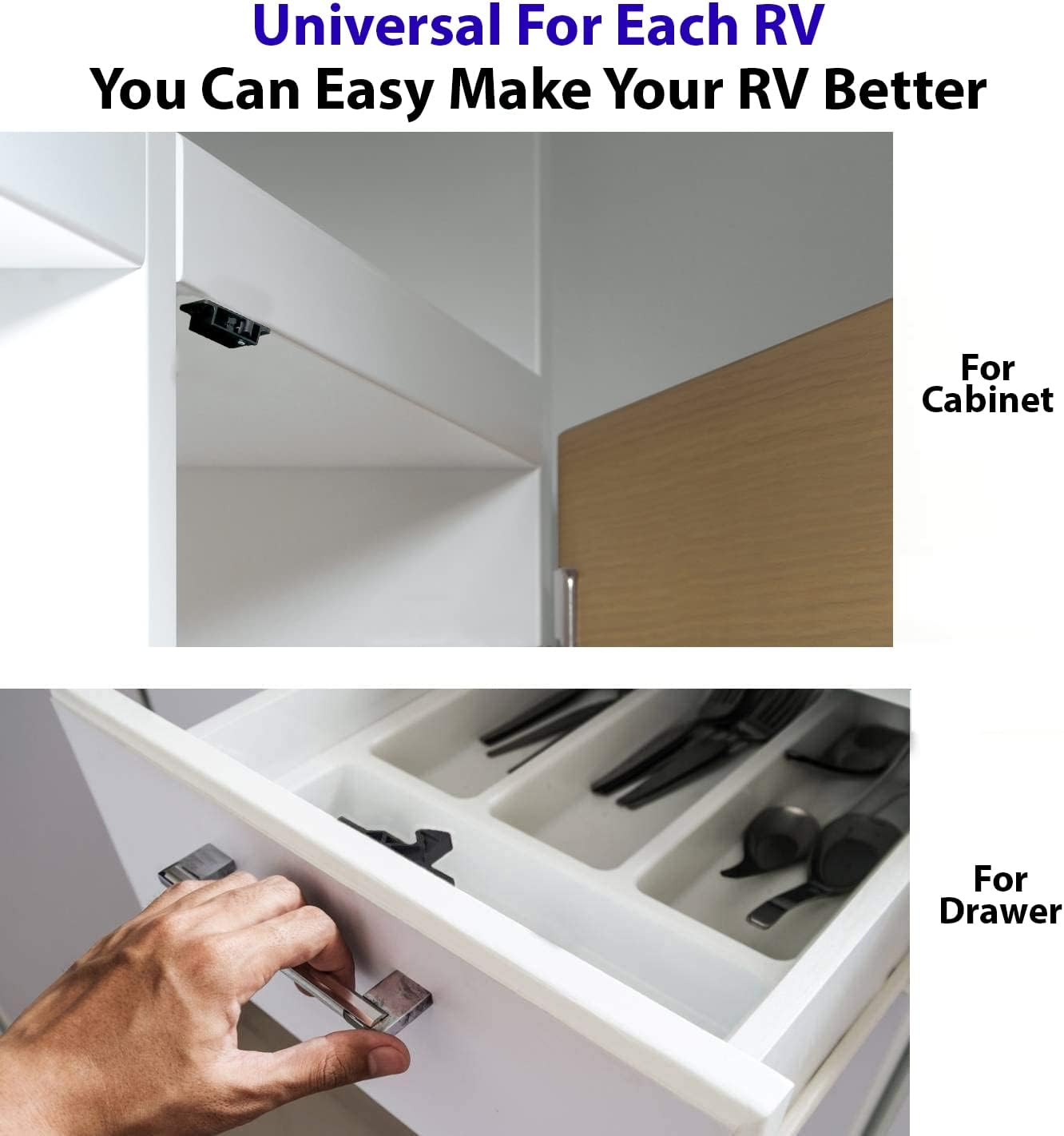 12 Grabber Catches 10 LB Pull Force Cabinet Doors Push to Close Latch RV Drawer Latches and Catches Hardware Baby Proof for Camper, Home, Kitchen, Bathroom, Office image number 6