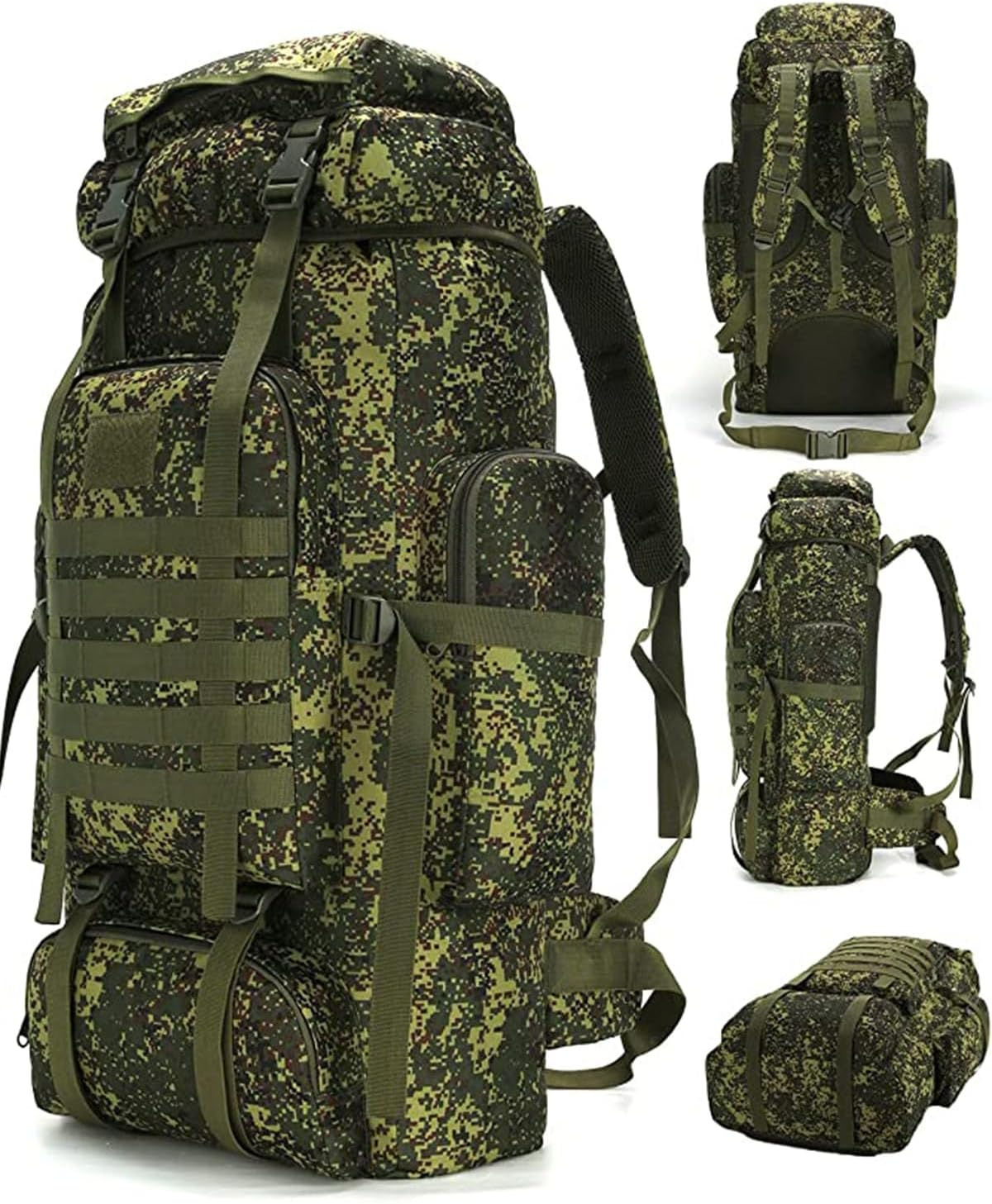 70L Camping Hiking Military Tactical Backpack Outdoor Water-Repellent Adjustable Sport Bags (G-Mapleleaf Camo)