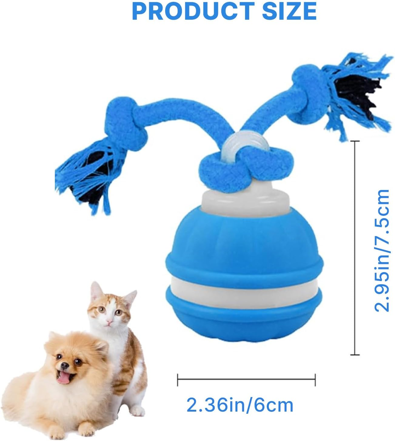 Velmoriah Interactive Dog Ball Toys, 2025 New Upgraded Motion-Activated Rolling Ball with Squeaky Sound & Stimulation, USB Rechargeable Bouncing Ball for Cat & Puppies & Medium Dogs