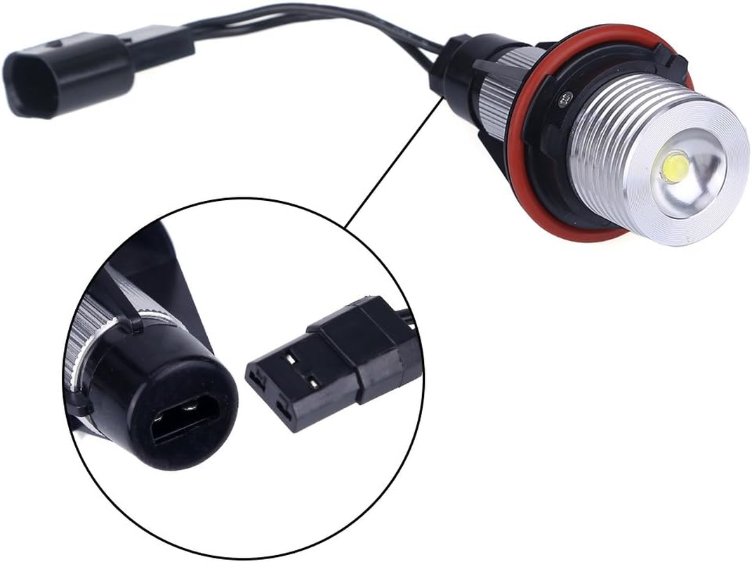 2PCS 5W LED Angel Eyes Halo Ring Marker Light Bulb for BMW 5 6 7 Series X3 X5 (Fit E39 E53 E60 E63 E64 E65 E66 E83) (5W, White) image number 6