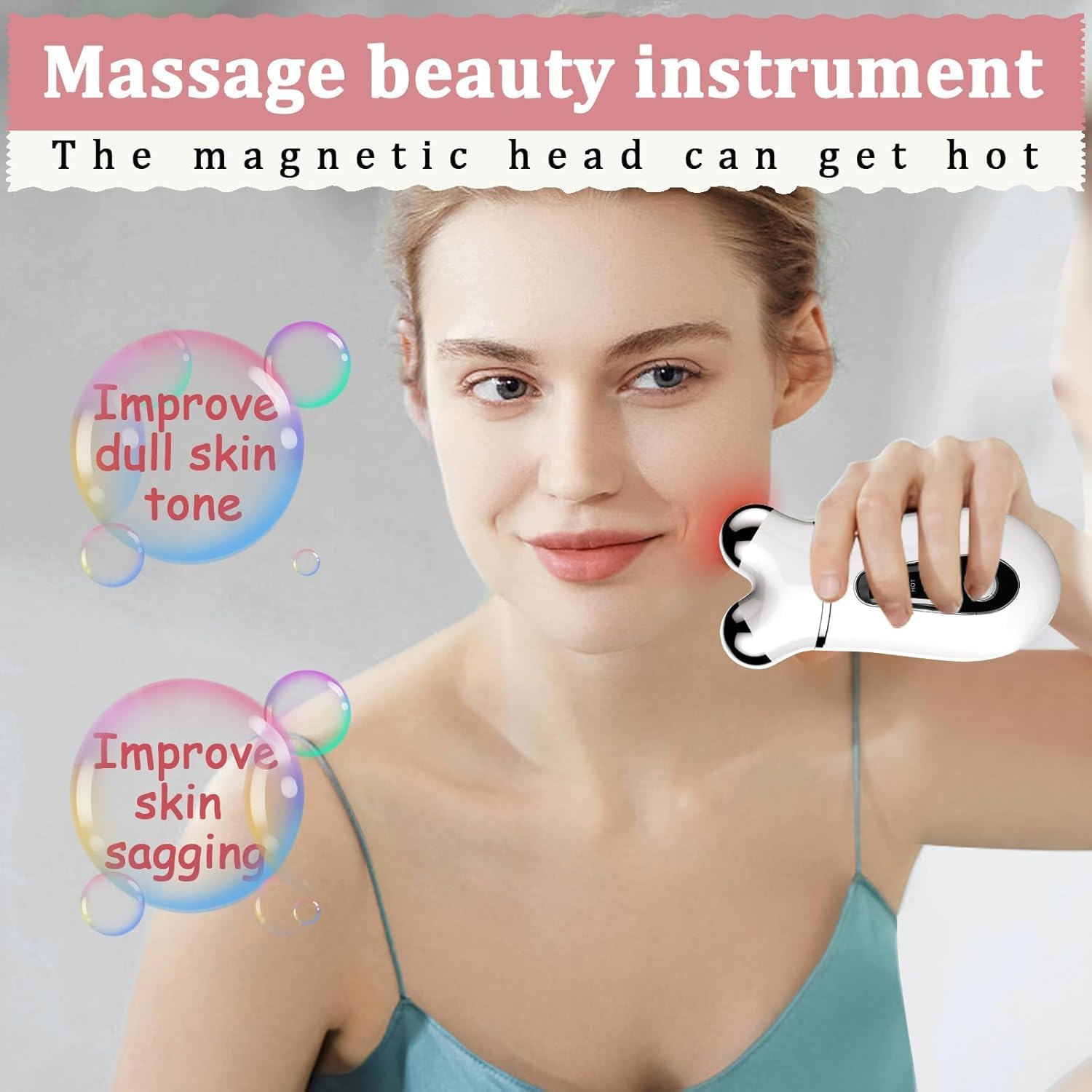 Microcurrent Face Device, USB Microcurrent Facial Shaping Tool for Facial Wrinkle Removal and Anti-Aging，Mini Microcurrent Face Lift Device for Face Lifting and Facial Sculpting (White) image number 3