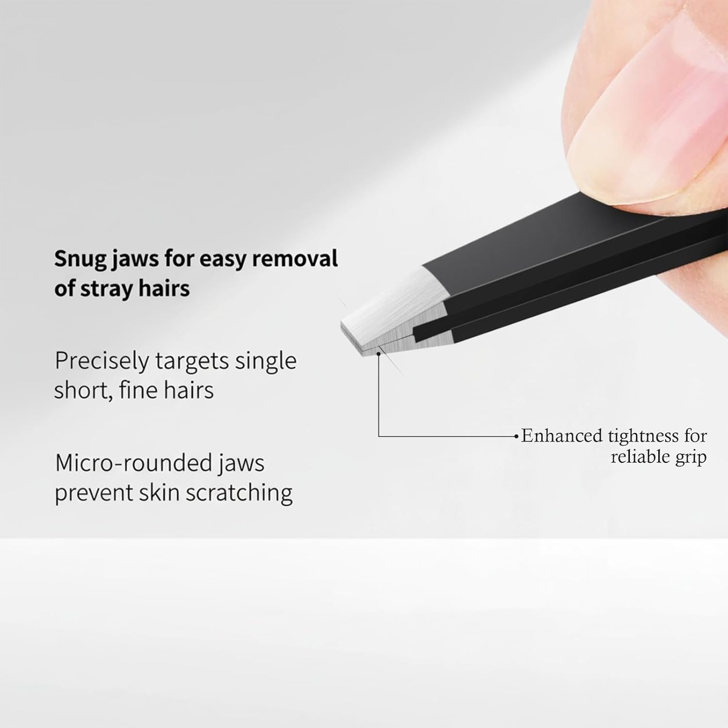 Tweezers Set, High Precision Stainless Steel Eyebrow Tweezers for Facial Hair, Inward Growing Hair and Splinter Remover Kit, Suitable for Women and Men, 4-Piece Set (Black) image number 3