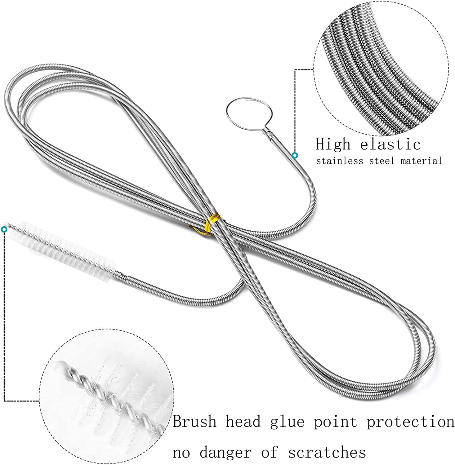 Long Wire Brush Sunroof Drain Cleaning Tool for Car and Fridge 60-Inch X 2/5 Inch image number 3
