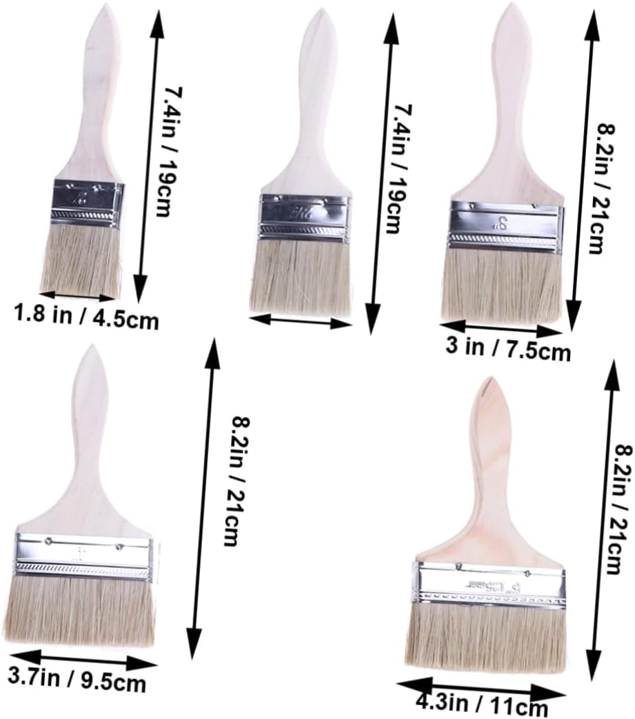 WOONEKY Thickened Painting Chip for Adhesives Paint Touchups Oil Paint Brush for Wood and Surface image number 1