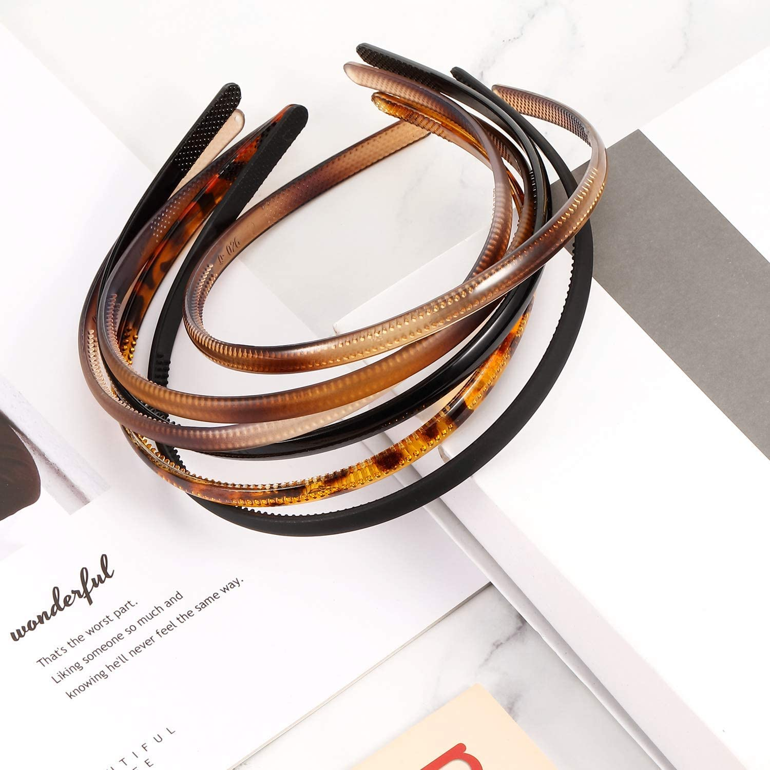 Kvadouly 6-Pack Skinny Plastic Toothcomb Headbands for Women and Girls &ndash; Flexible Hair Accessories in 3 Colors &ndash; Non-Slip Lightweight Design for Everyday Use image number 4