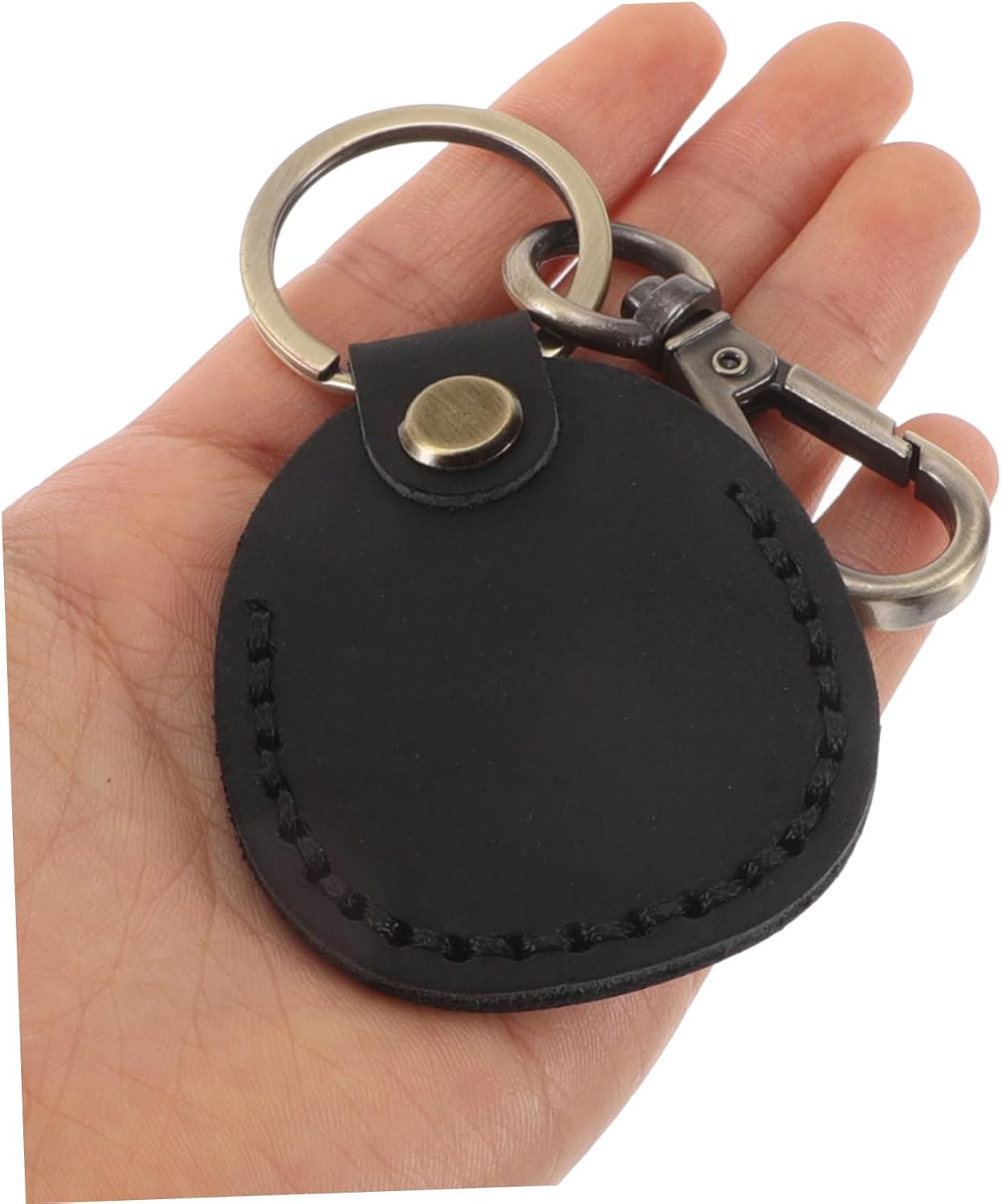 LOORGVEL 3Pcs Pu Card Holder Keychain Set Retro Vintage Handmade Leather Key Fob Protector for Women Mini Access Card Sleeve Pouch for Smart NFC Storage image number 4