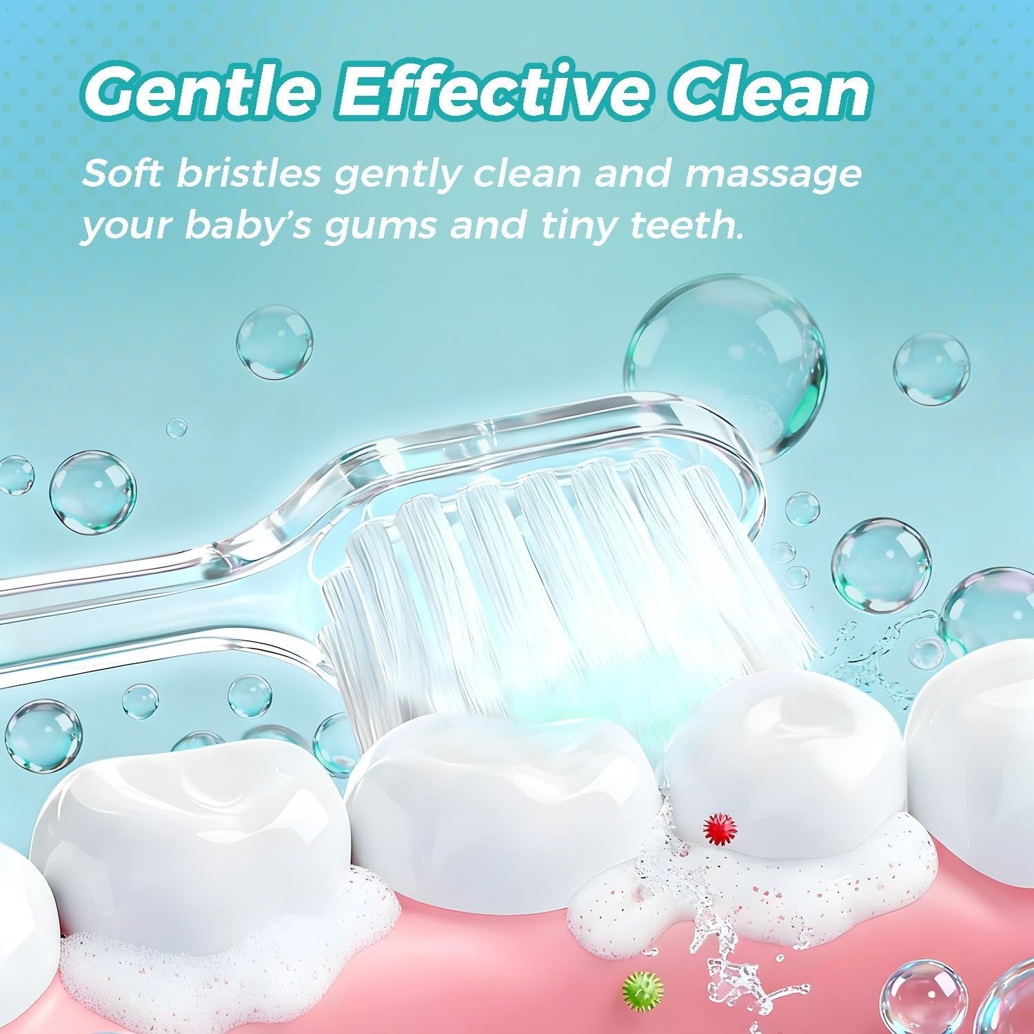 Papablic Toddler Sonic Electric Toothbrush for Ages 1-3 Years, Baby Electric Toothbrush with Cute Dino Cover and Smart LED Timer, 4 Brush Heads (Debby) image number 6