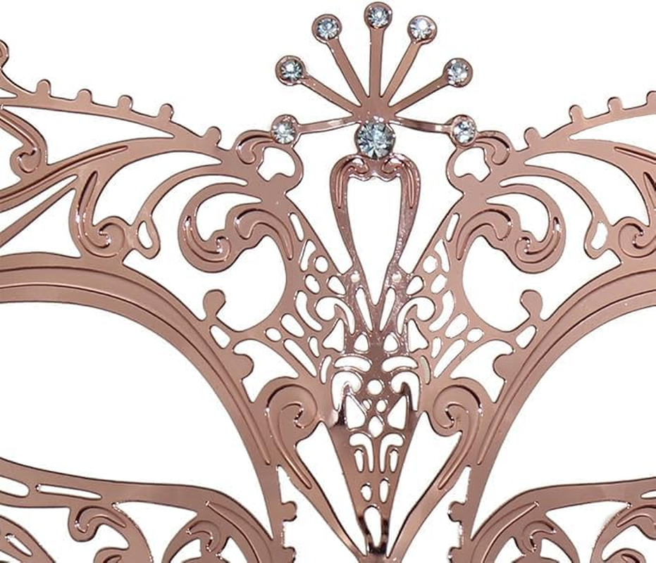 Women'S Laser Cut Metal Halloween Mardi Gras Party Mask