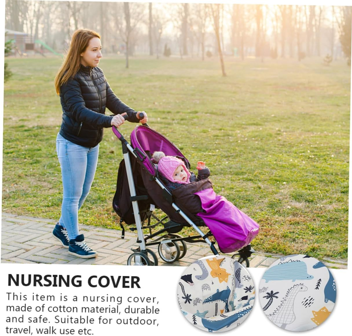 Multifunctional Cotton Nursing Cover Stroller Shield Breathable Anti-Exposure Breastfeeding Cloak Scarf for Outdoor Travel and Care