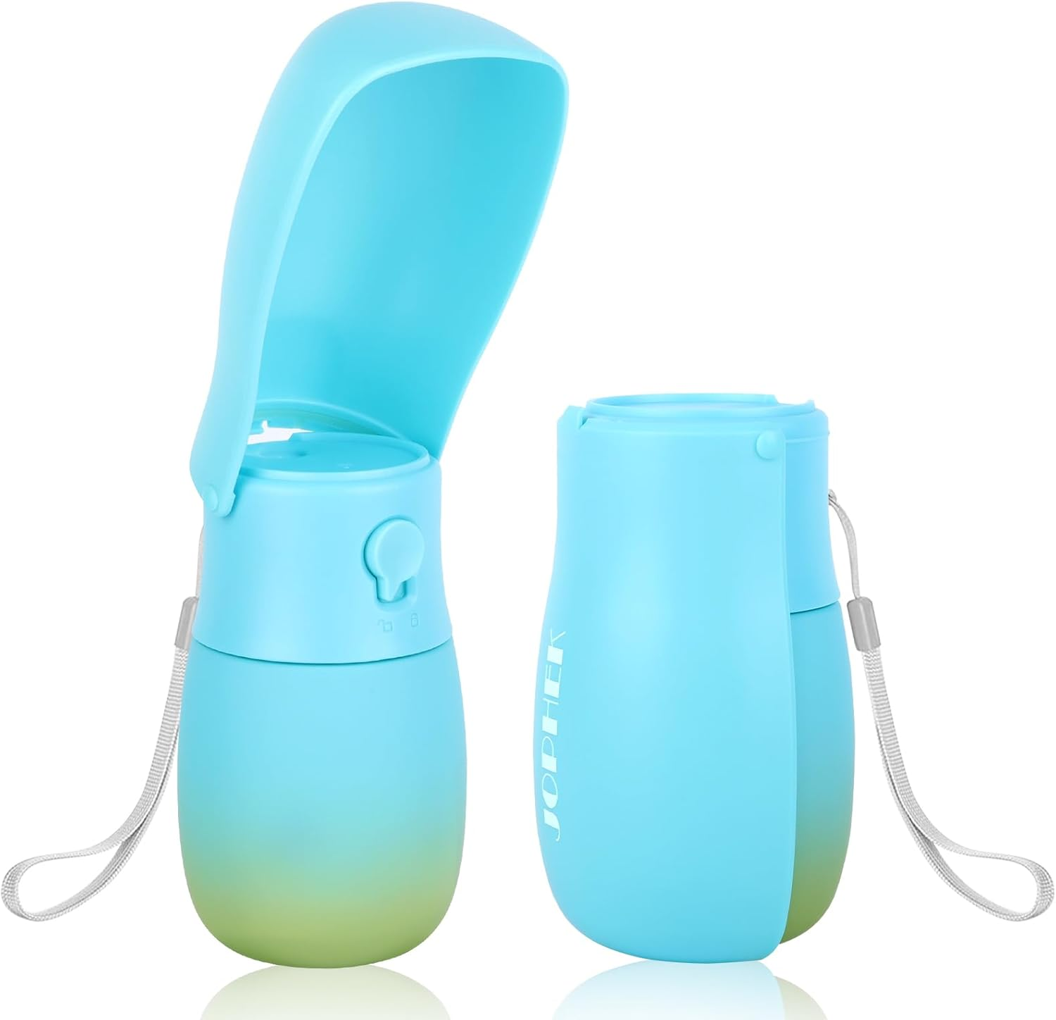 JOPHEK 300 Ml Portable Pet Water Bottle, 180&deg; Foldable Dog Cat Pets Leak-Proof Water Bottle, Dogs Cats Bottle with Activated Carbon Filter for Daily Walking, Walking, Travel, Camping image number 3