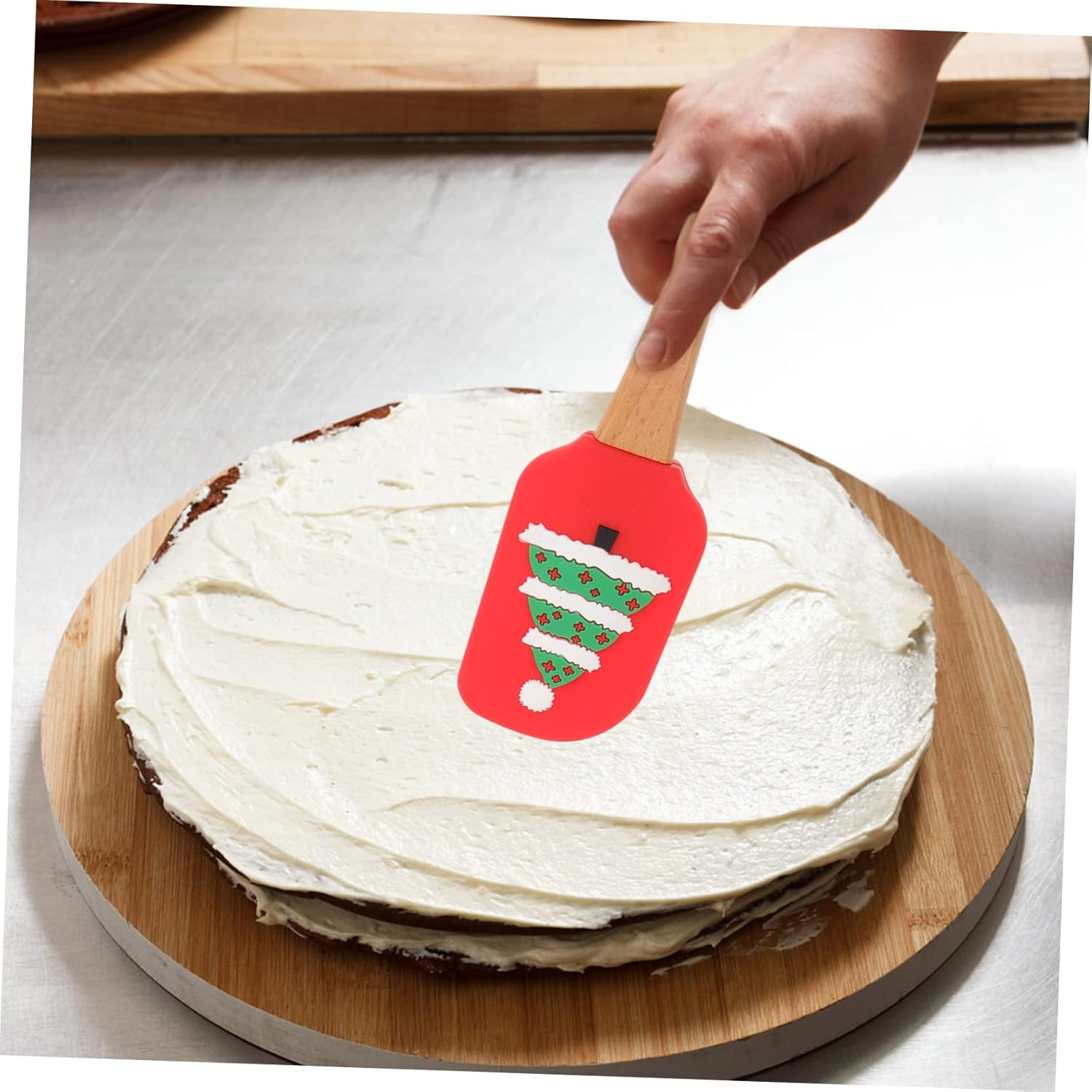 CHILDWEET Christmas Silicone Spatula Handle Festive Baking Tool for Mixing and Spreading Adorable Kitchen Gadget for and Desserts image number 1