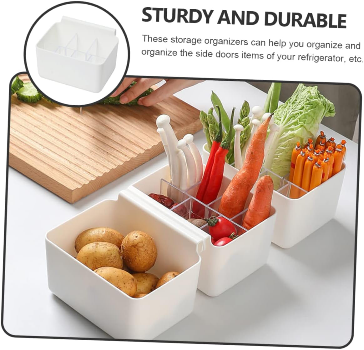 LIFKICH Fridge Side Door Organizer Storage Box Kitchen Cabinet Hanging Freezer Organizer Small Refrigerator Storage Container for Kitchen Food Supplies image number 5