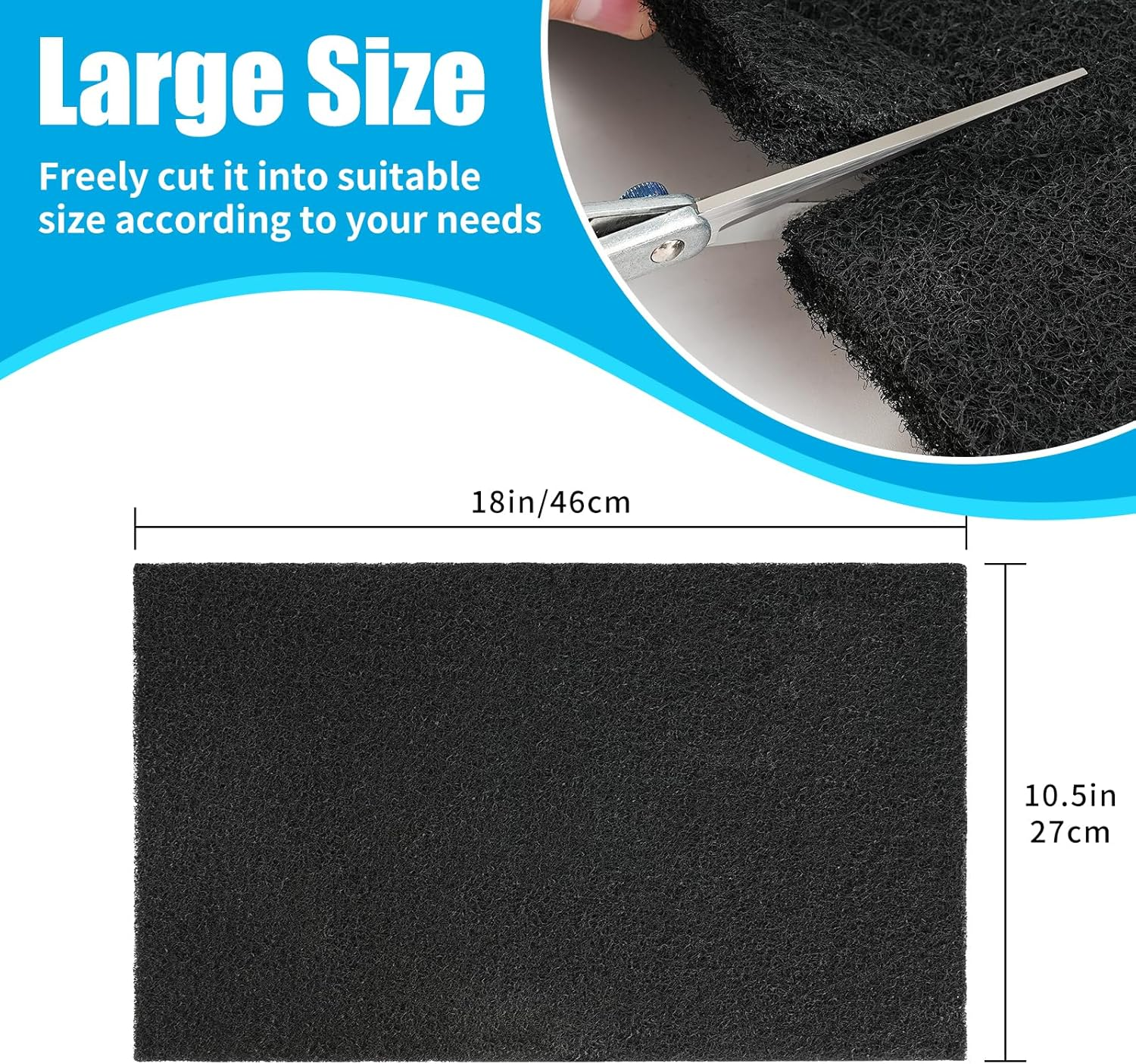 AQUANEAT Aquarium Activated Carbon Filter Media Pad for Fish Tank Pond Canister Filter (10.5" X 18") image number 3