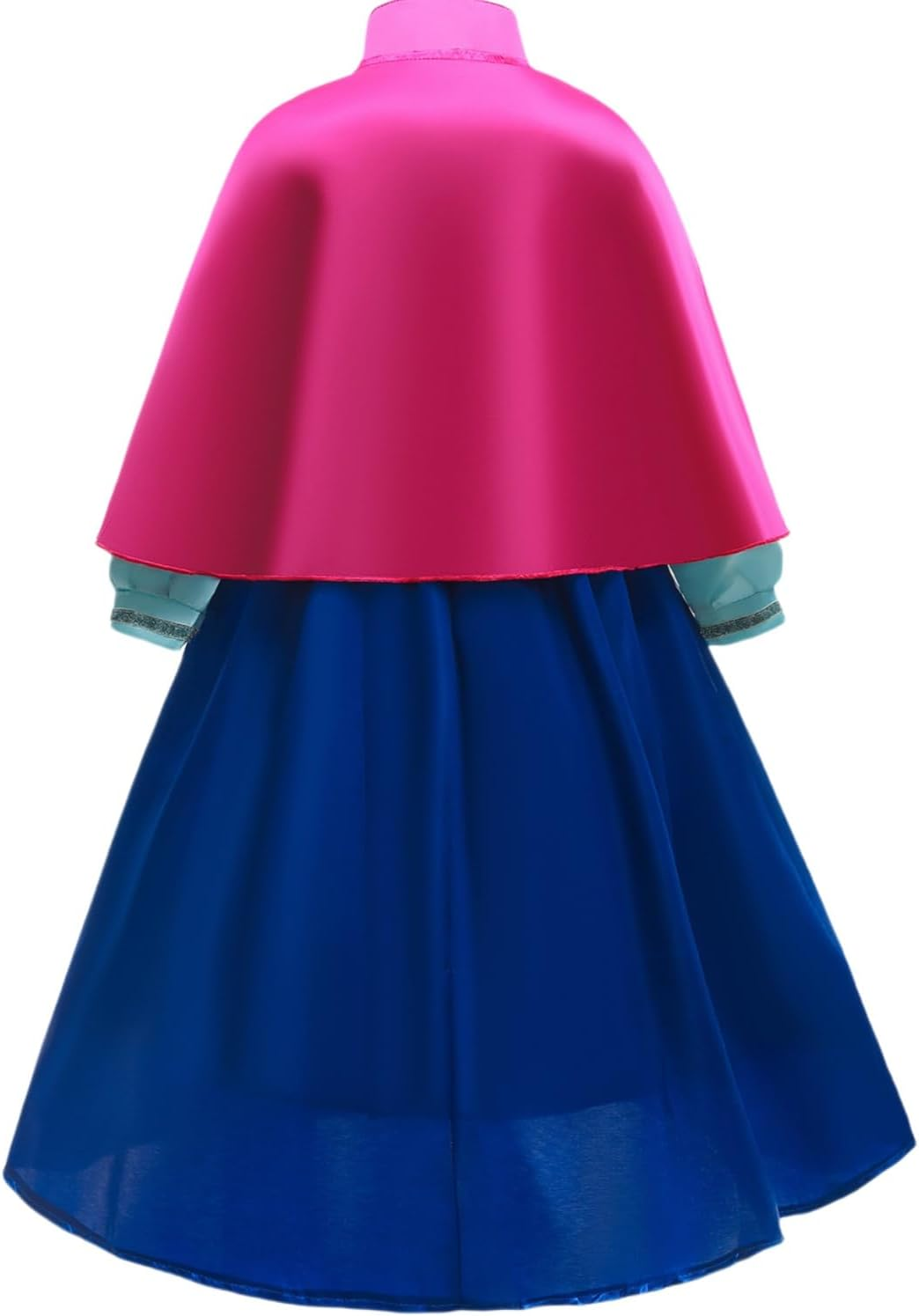 Princess Dress up Girls Halloween Cosplay Costume Anna Dress Long Sleeve with Cape image number 6