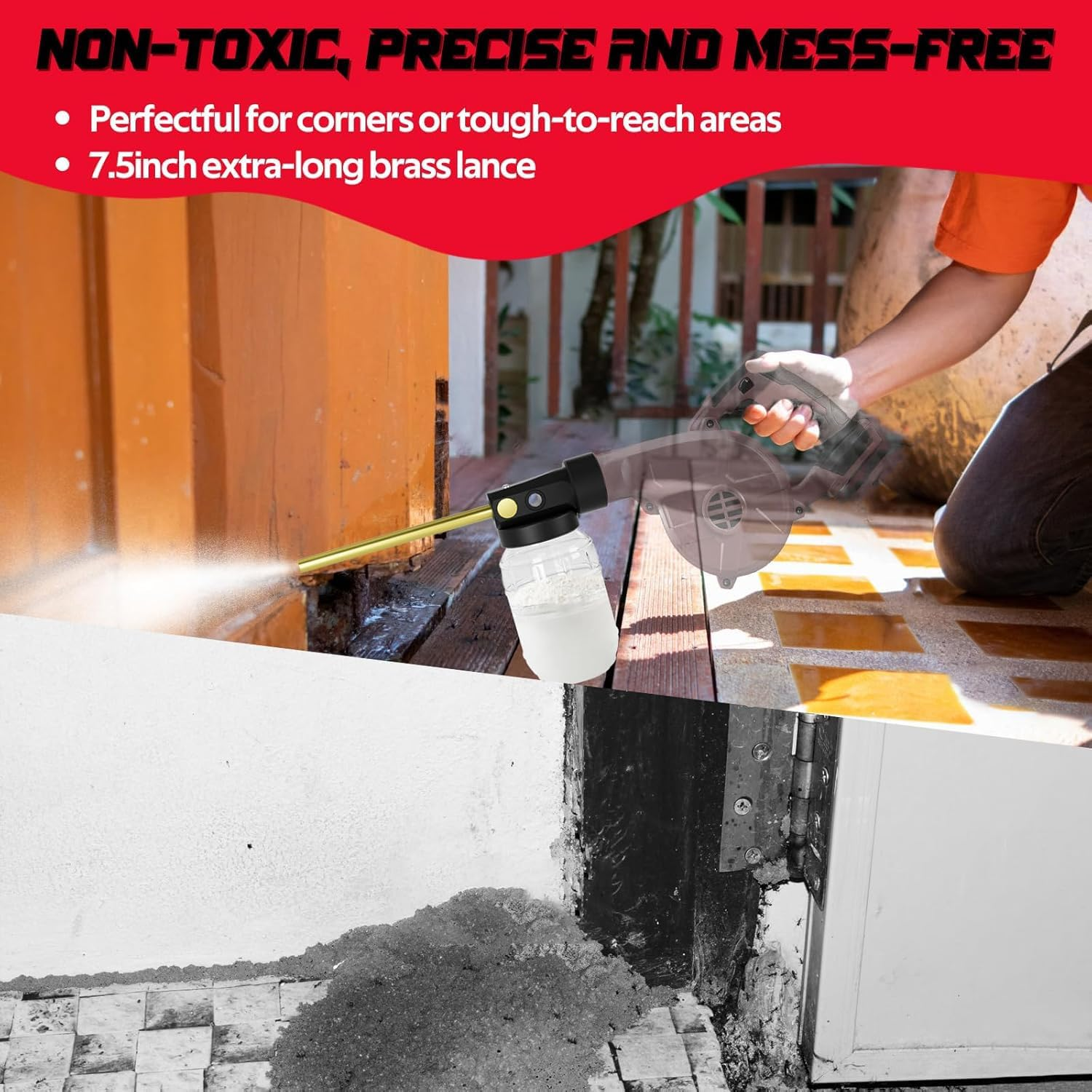 Rozlchar Diatomaceous Earth Duster Compatible for Milwaukee 18V Blower 0884-20 & Bbl-0(No Blower, No Battery)-1L Garden Dusters for Powder W/7.5Inch Nozzle for Organic Gardening image number 5