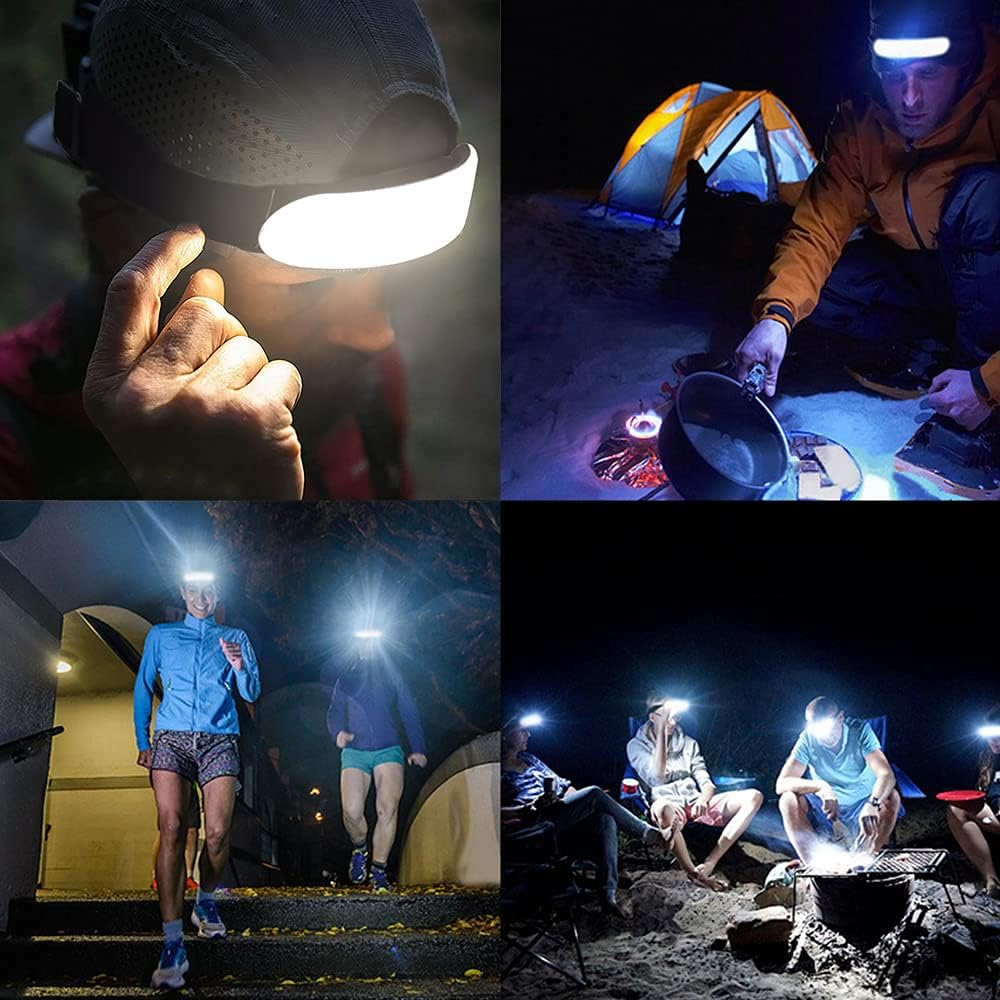 LETOUR Head Torch Rechargeable, 5000Mah LED Headlight, Ultra-Wide-Angle 230&deg; Lighting Headlamps 90&deg;Adjustable COB Hardhat Light, IPX6 Waterproof 2000Lumens Headtorch for Camping, Hiking, Jogging image number 1