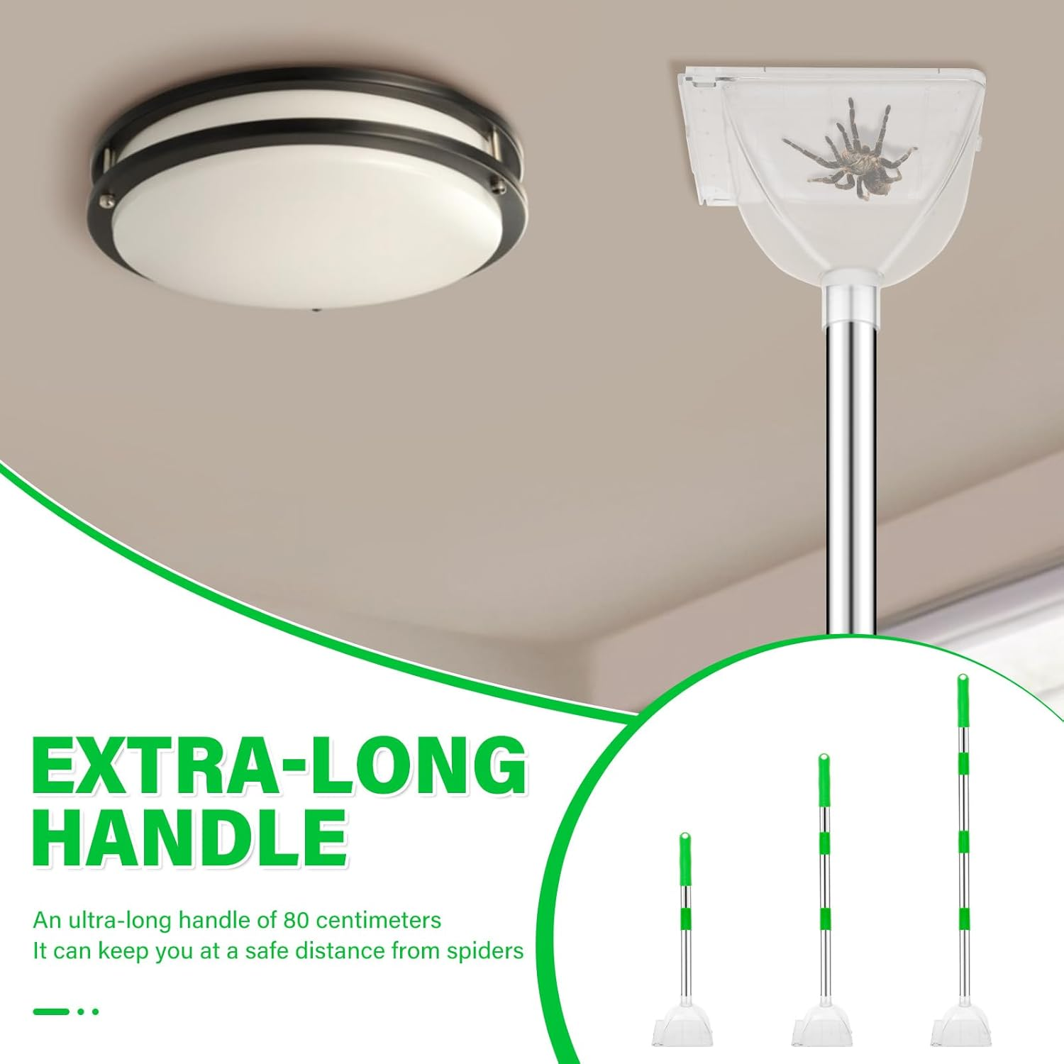 Spider Catcher, Easy Installation Hand Held Bug Catcher with Long Handle, Versatile Application for Home Indoor and Outdoor Use 14X13Cm image number 3